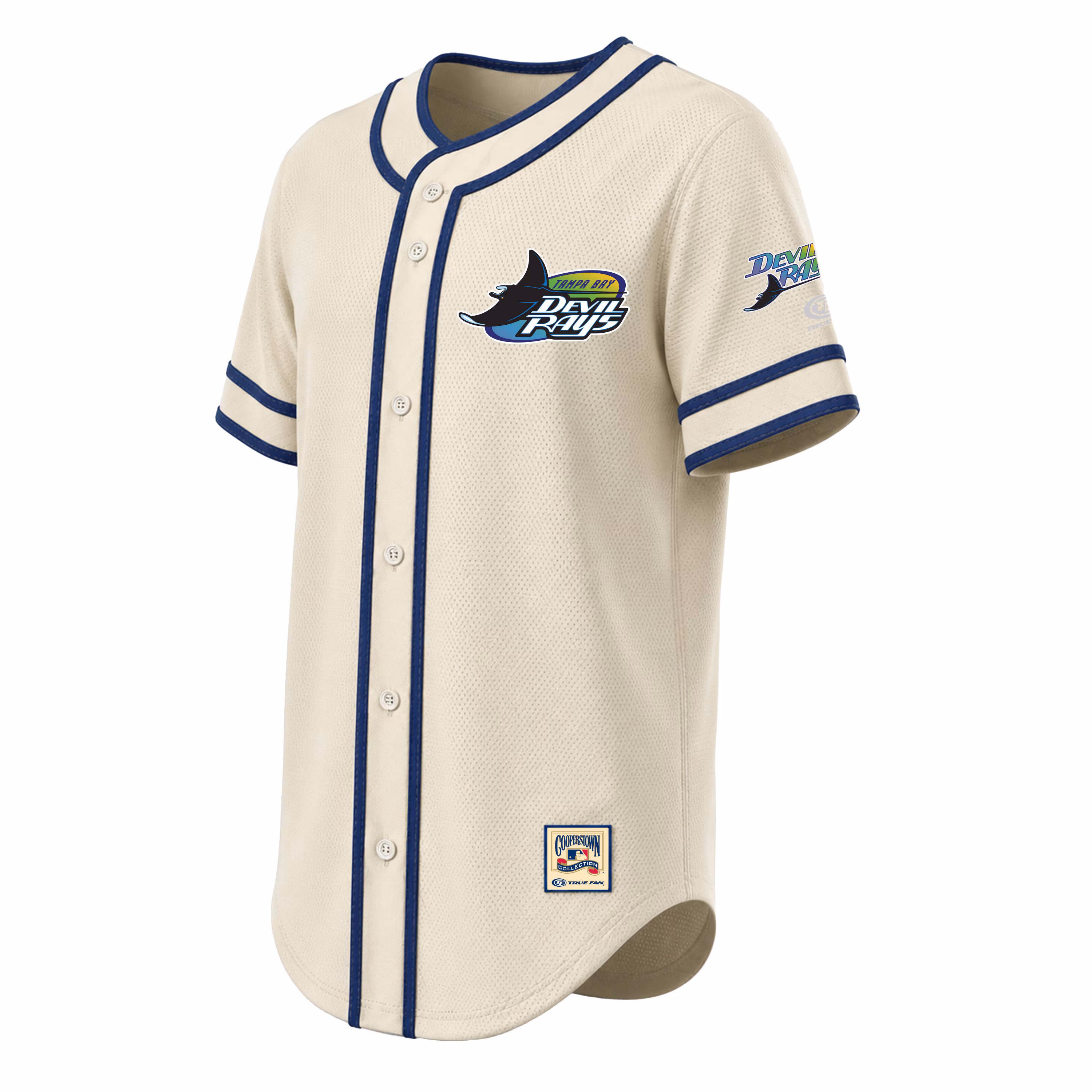 Tampa Bay Rays Stitches Throwback Fashion Jersey - Natural