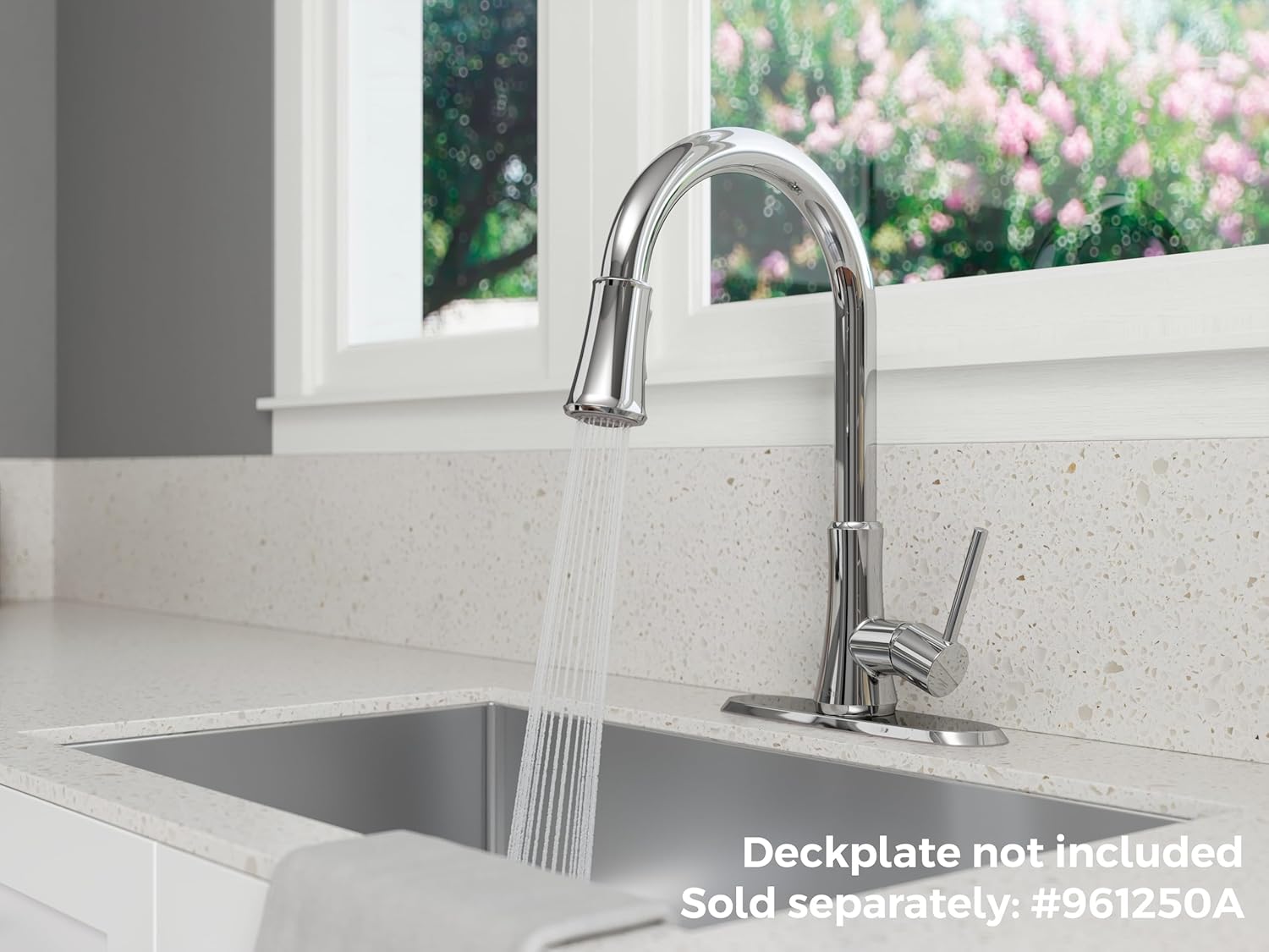 Pfister Pfirst Series Kitchen Faucet with Pull-Down Sprayer, Single Handle, High Arc, Polished Chrome Finish, G529PF2C