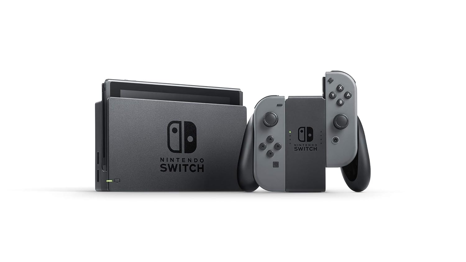 Nintendo Switch Game Console - Black (HAC-001(-01) w/ OEM Gray Joy Cons (Renewed)