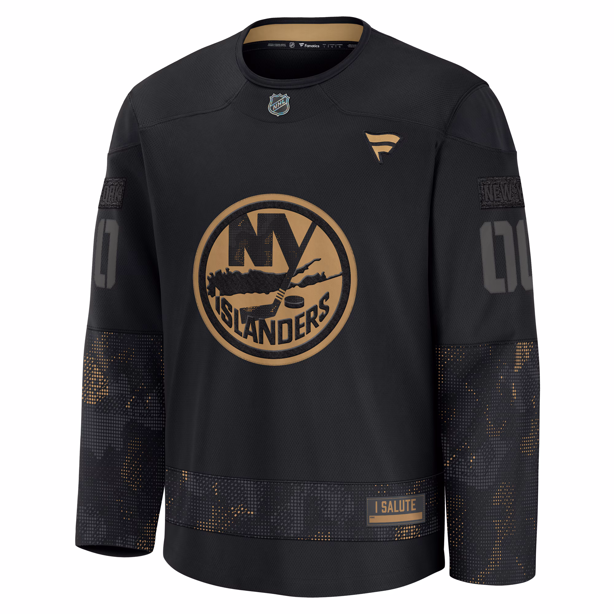 New York Islanders Fanatics 2024 Military Appreciation Custom Practice Jersey - Black