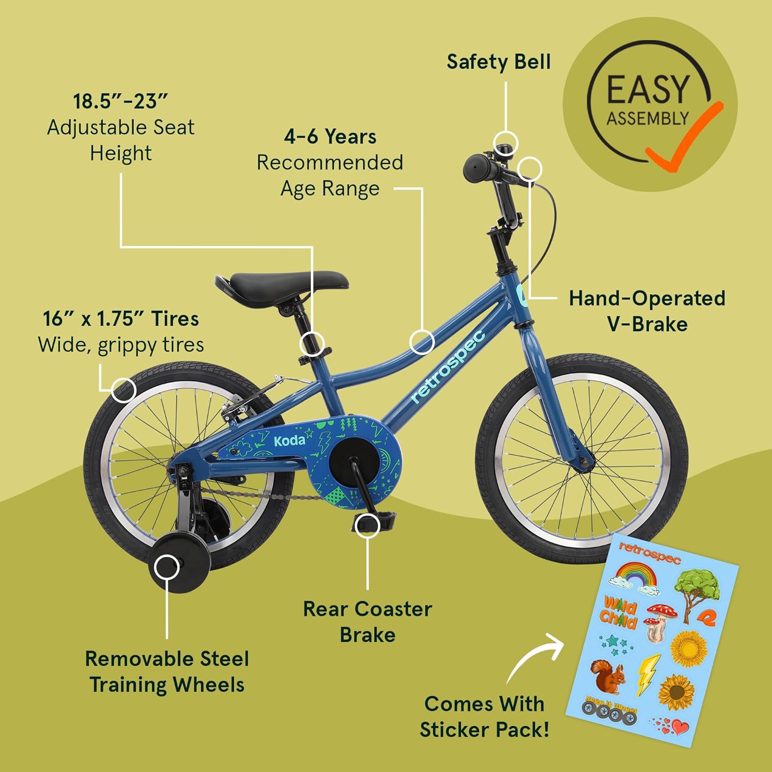 Retrospec Koda Plus Kids Bike for Boys & Girls Ages 4-6 Years - 16