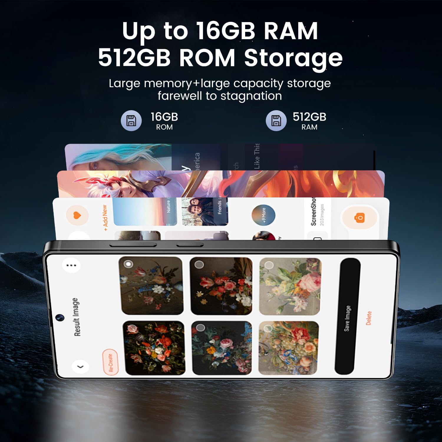 JQAKP I25 Ultra Smartphone 16+512GB | Android 14 | Snapdragon 8 Gen 3 | 68MP+108MP Dual Camera | 7000mAh Battery | 6.99