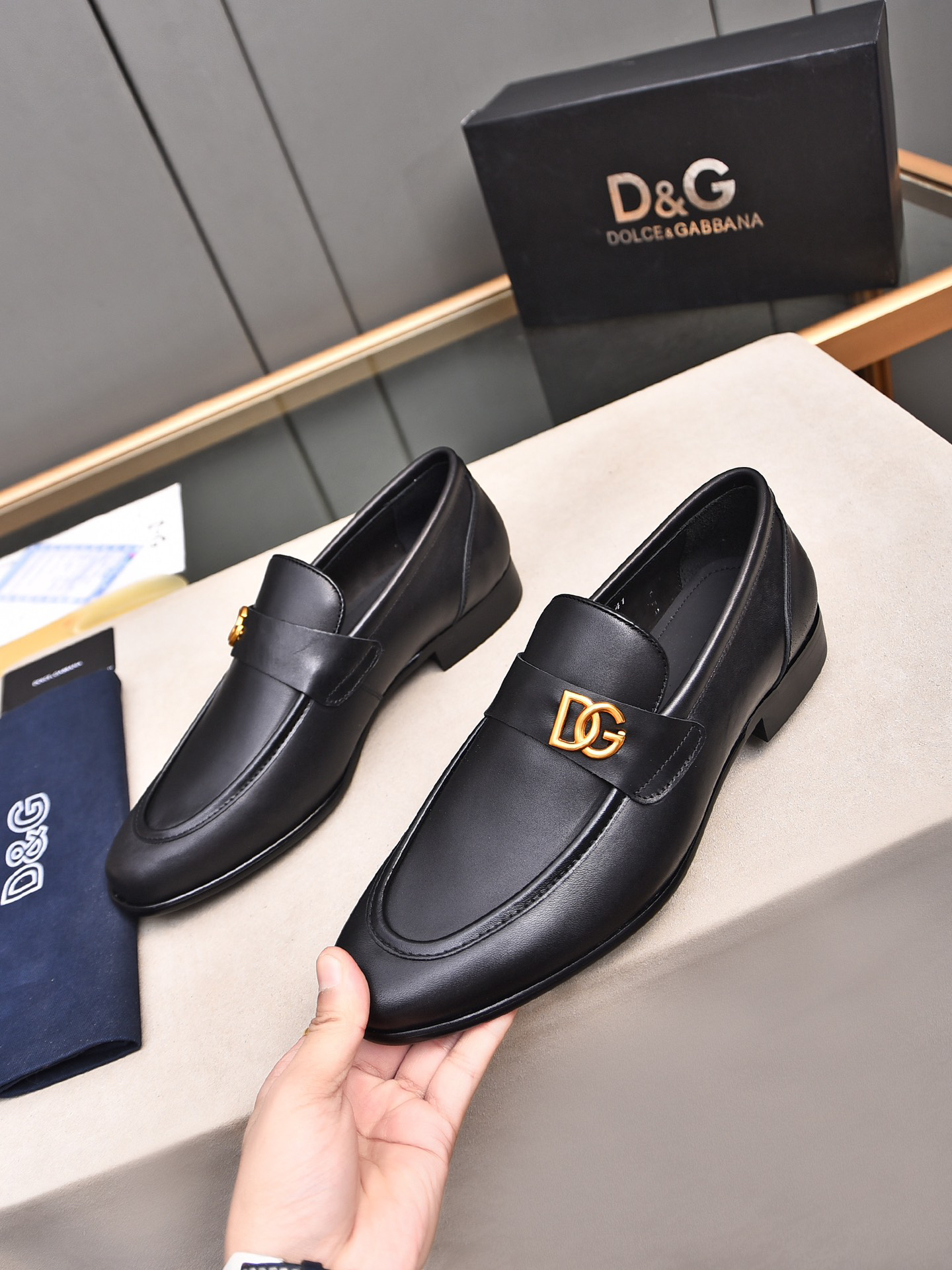 D&G men's leather shoes-13