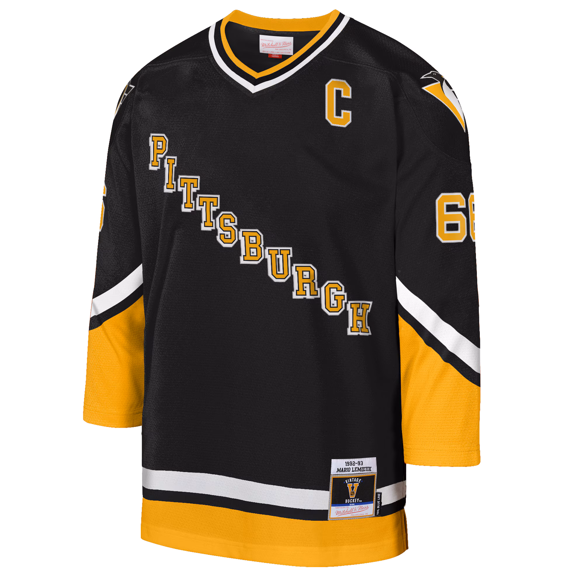 Mario Lemieux Pittsburgh Penguins Mitchell & Ness Youth 1992/93 Captain Patch Power Play Player Jersey - Black