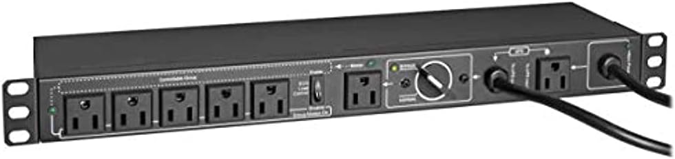 Tripp Lite PDU Hot Swap with Manual Bypass 15A 6 5-15R 2 5-15P Inputs 1URM (PDUB151U)
