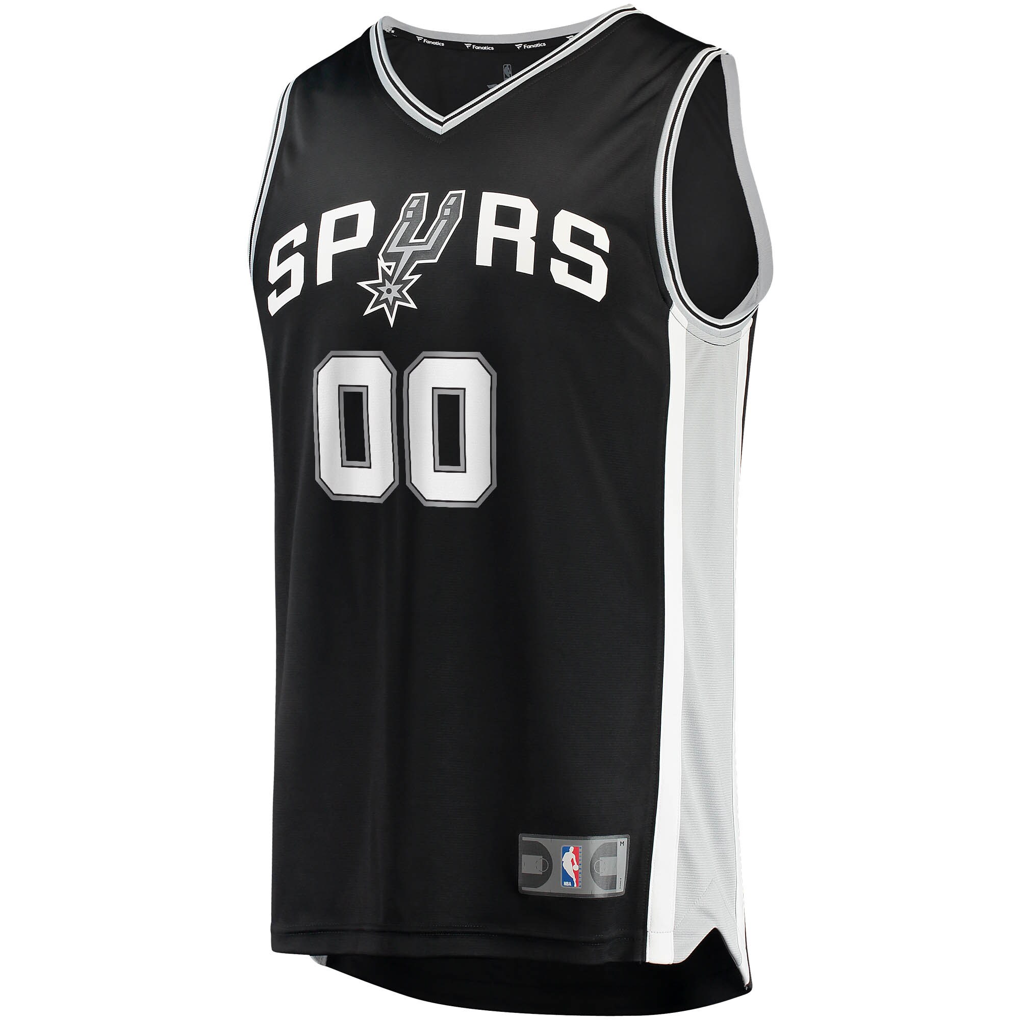 San Antonio Spurs Fanatics Youth Fast Break Custom Replica Jersey Black - Icon Edition