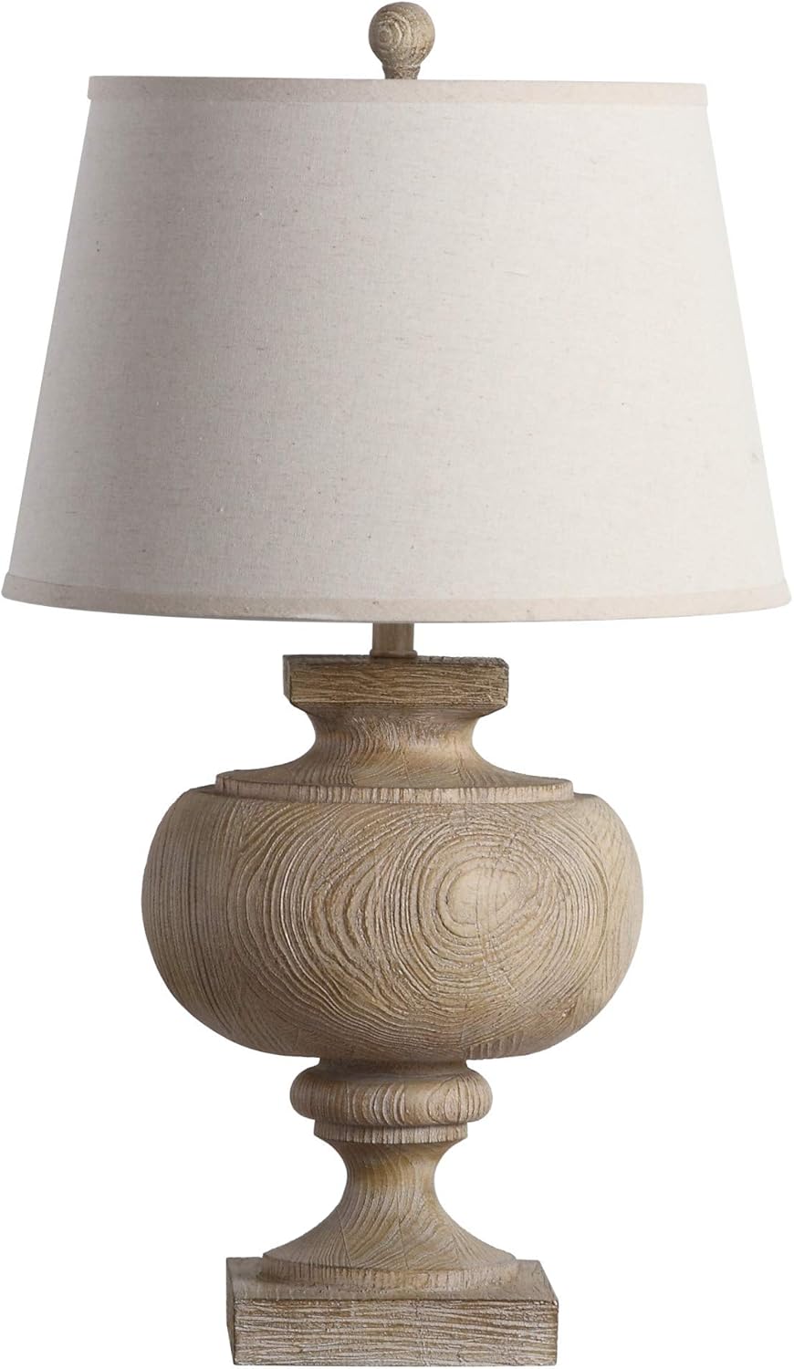 SAFAVIEH Lighting Collection Prescott Rustic Farmhouse Wood Finish 31-inch Bedroom Living Room Home Office Desk Nightstand Table Lamp (LED Bulb Included)