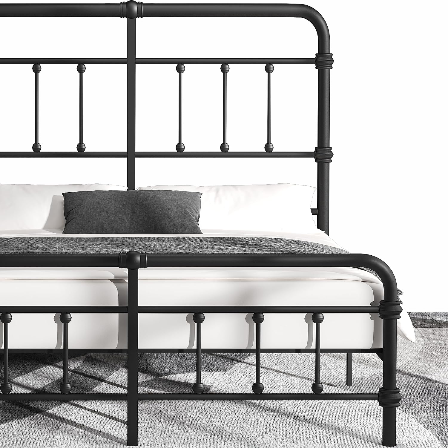 King-Bed-Frame-Metal-Platform Bed Frame with 49