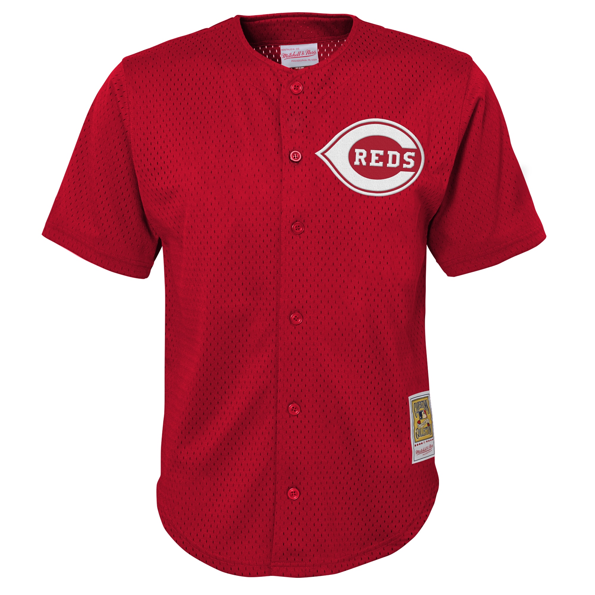 Deion Sanders Cincinnati Reds Mitchell & Ness Youth Cooperstown Mesh Batting Practice Jersey - Red