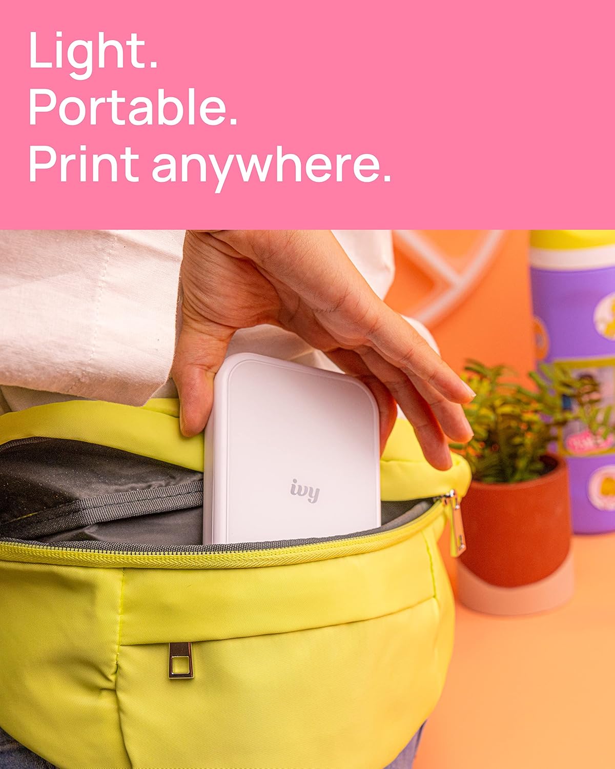 Canon Ivy 2 Mini Photo Printer, Print from Compatible iOS & Android Devices, Sticky-Back Prints, Pure White Zink Photo Paper Pack (20 Sheets)