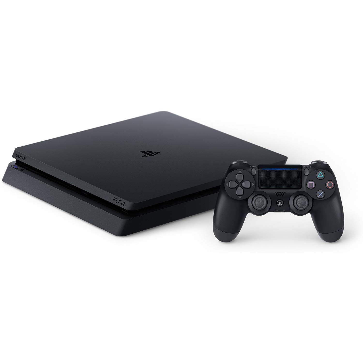 Sony Playstation 4 Slim(CUH-2215B) 1TB Core with Starter Pack Bundle-(Jet Black) (Renewed)