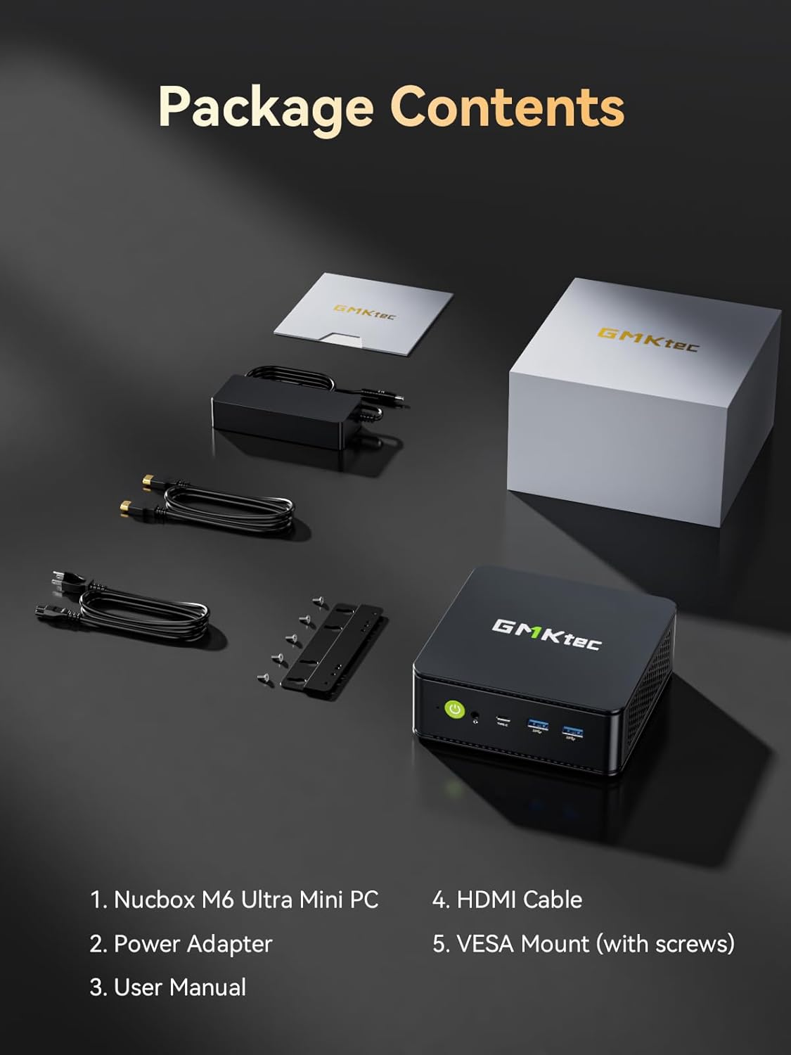 GMKtec M6 Ultra Gaming Mini PC Ryzen 7640HS (Upgraded 6600H/ 6800U), 32GB RAM DDR5 1TB SSD Dual NIC LAN 2.5GbE Desktop Computers Office Home, Triple 4K Display, WiFi 6, USB4, BT 5.2, DP, HDMI 2.0