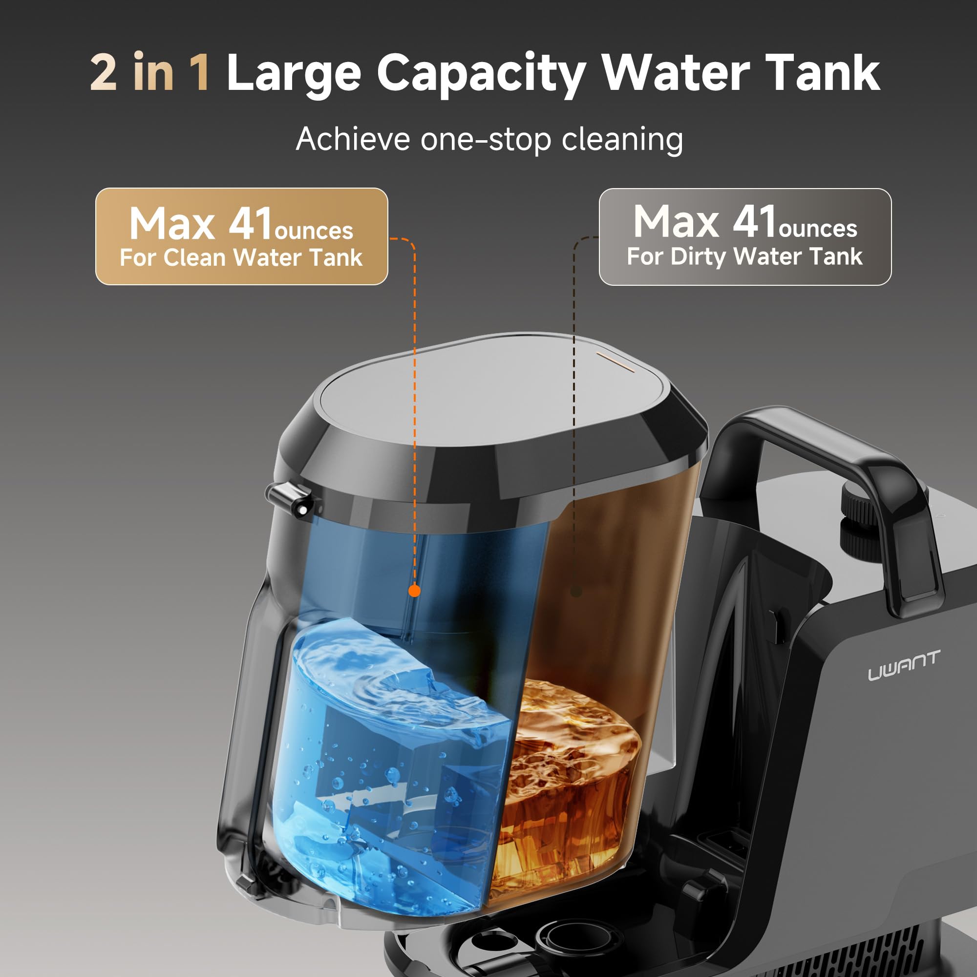 UWANT Carpet Cleaner Machine with Powerful Suction & Steam
