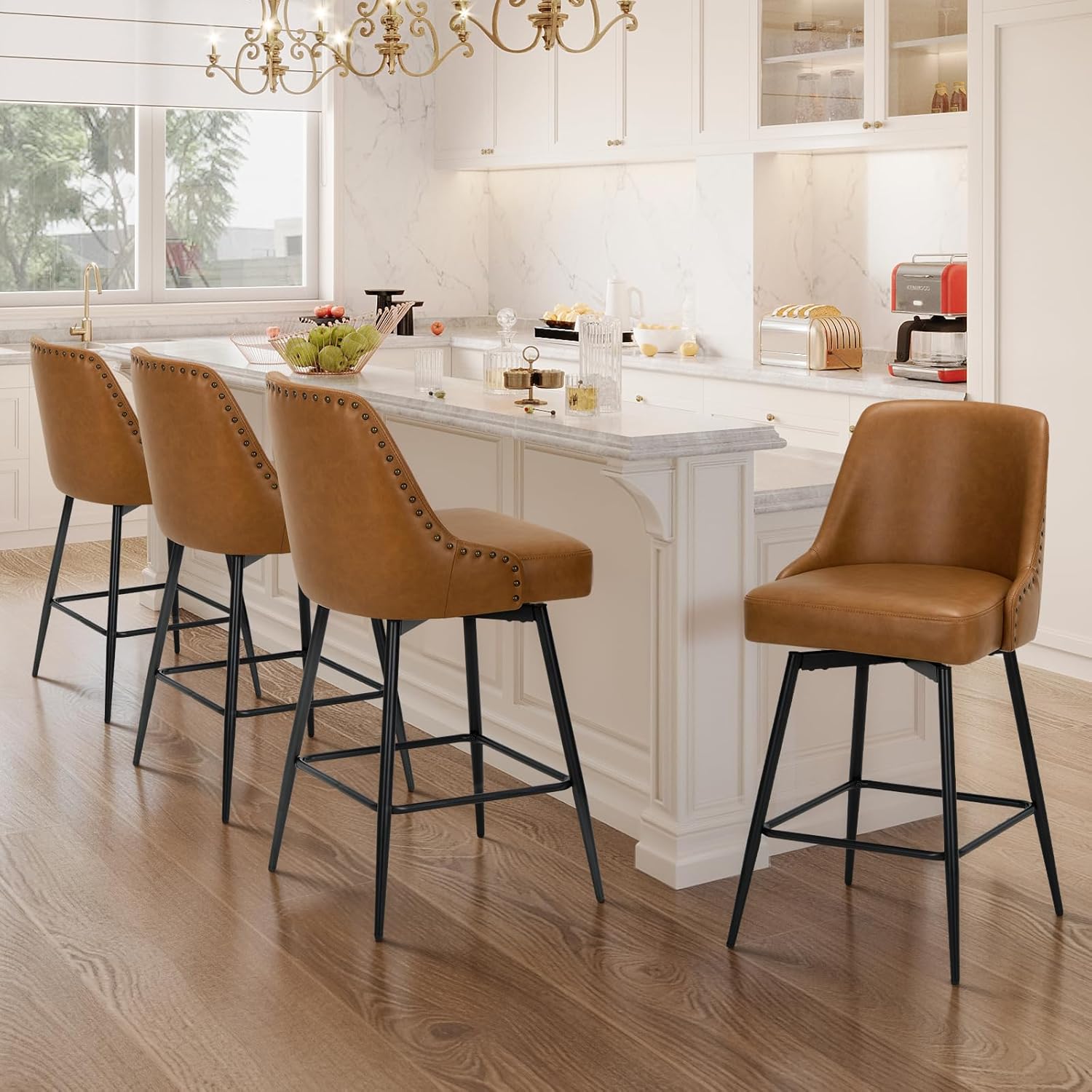 COLAMY Bar Stools Set of 4, 26