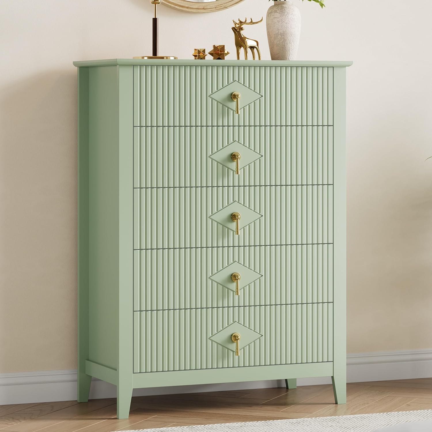 GarveeHome Fluted Dresser for Bedroom, 42.9