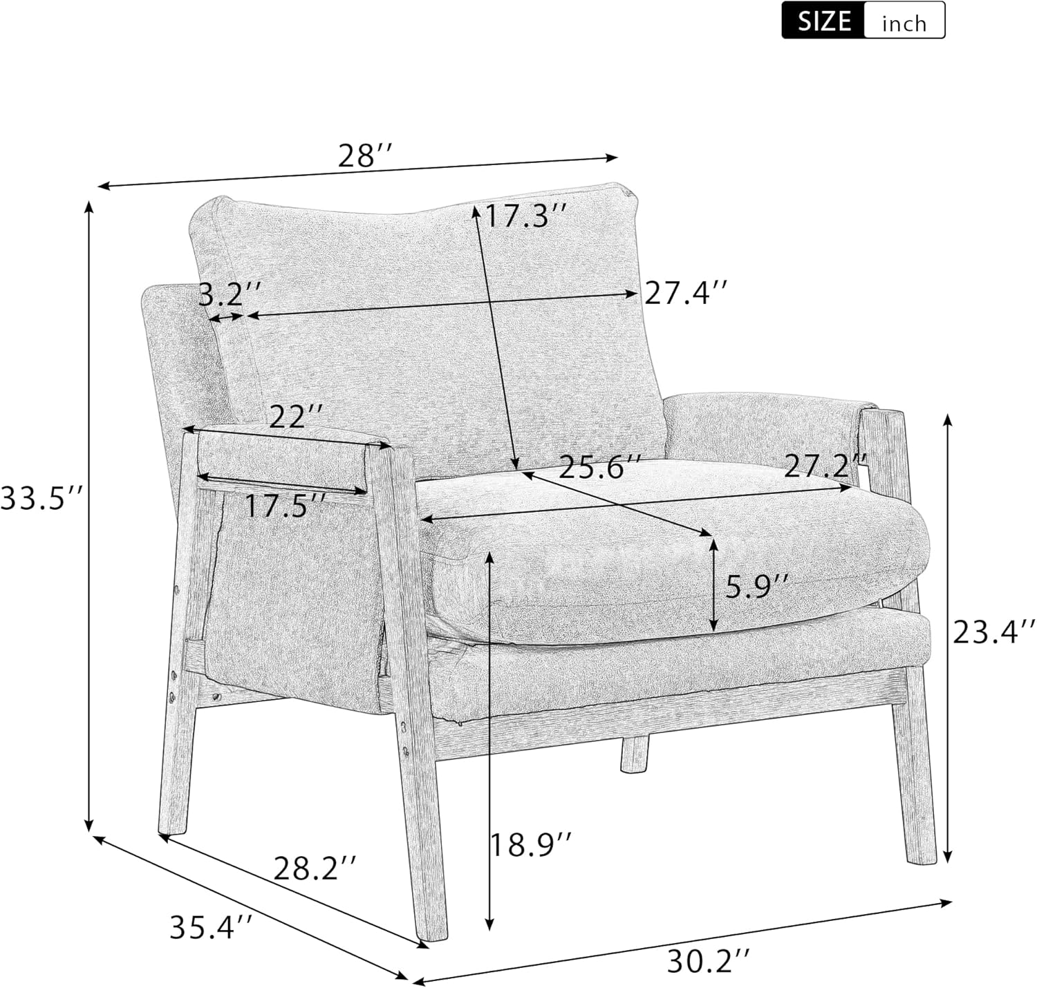 Roundhill Furniture Kelly Mid-Century Modern Accent Armchair, Blue
