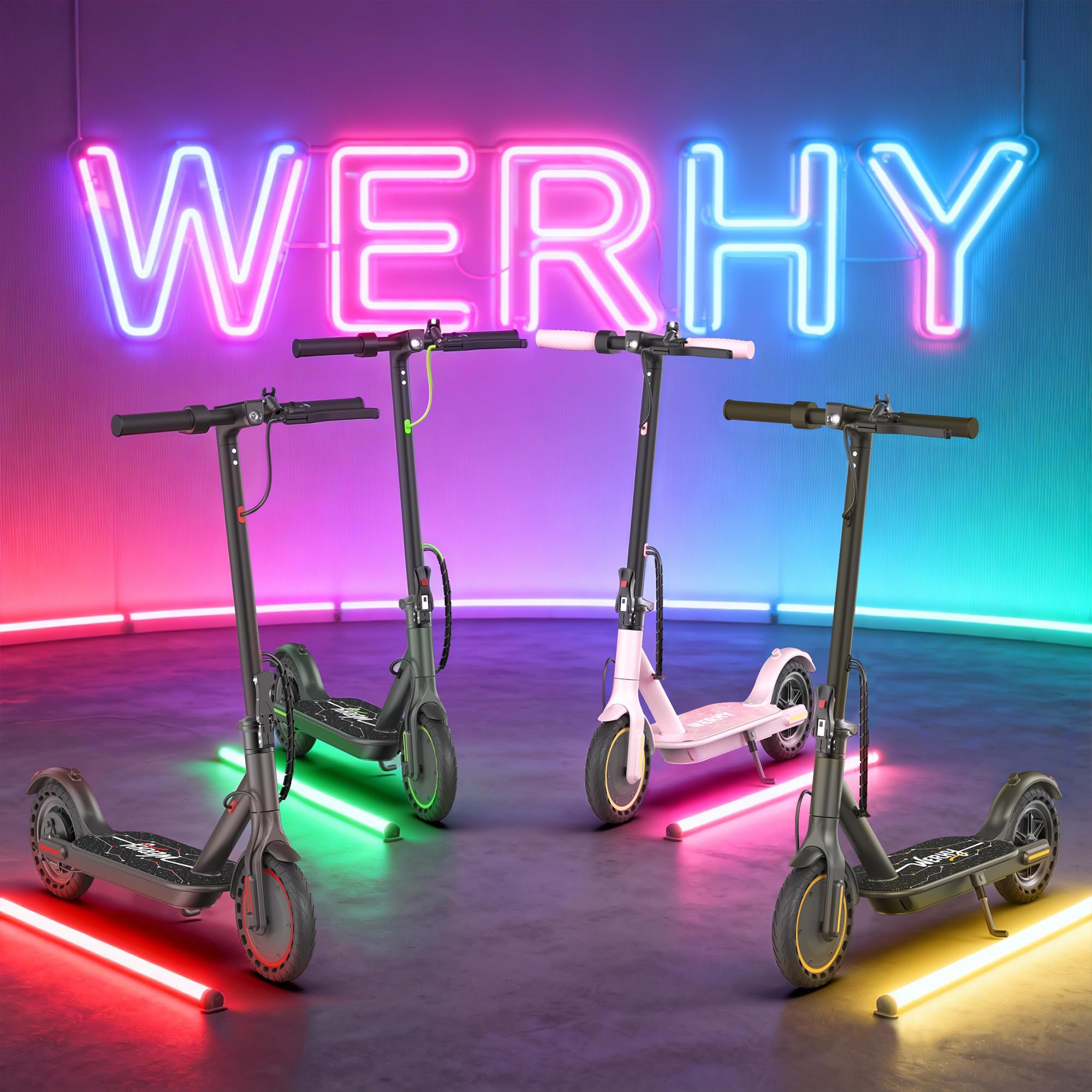 WERHY Foldable Kids Electric Scooter - 350W, 19 MPH Speed