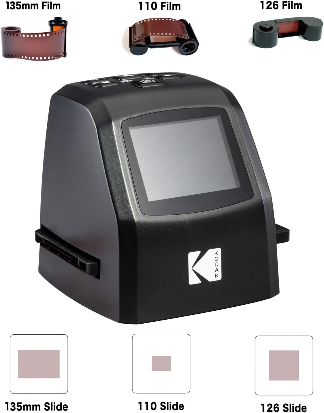KODAK Mini Digital Film & Slide Scanner – Converts 35mm, 126, 110, Super 8 & 8mm Film to 22MP JPEG Images – Includes 2.4