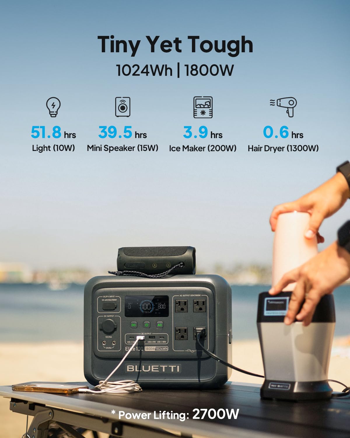BLUETTI Elite 100 V2 Portable Power Station - 1024Wh Backup