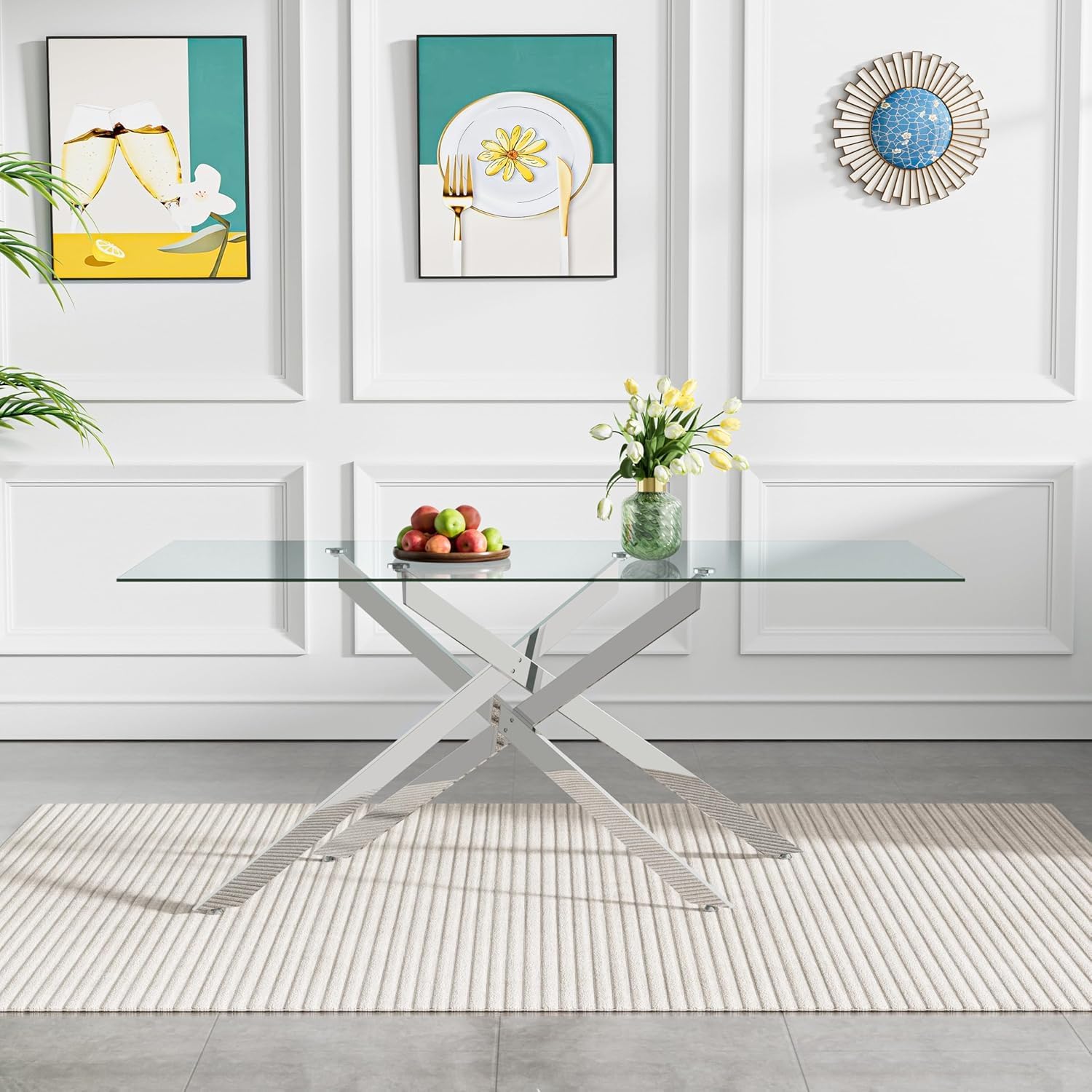 Modern Dining Table for 6 People, 60