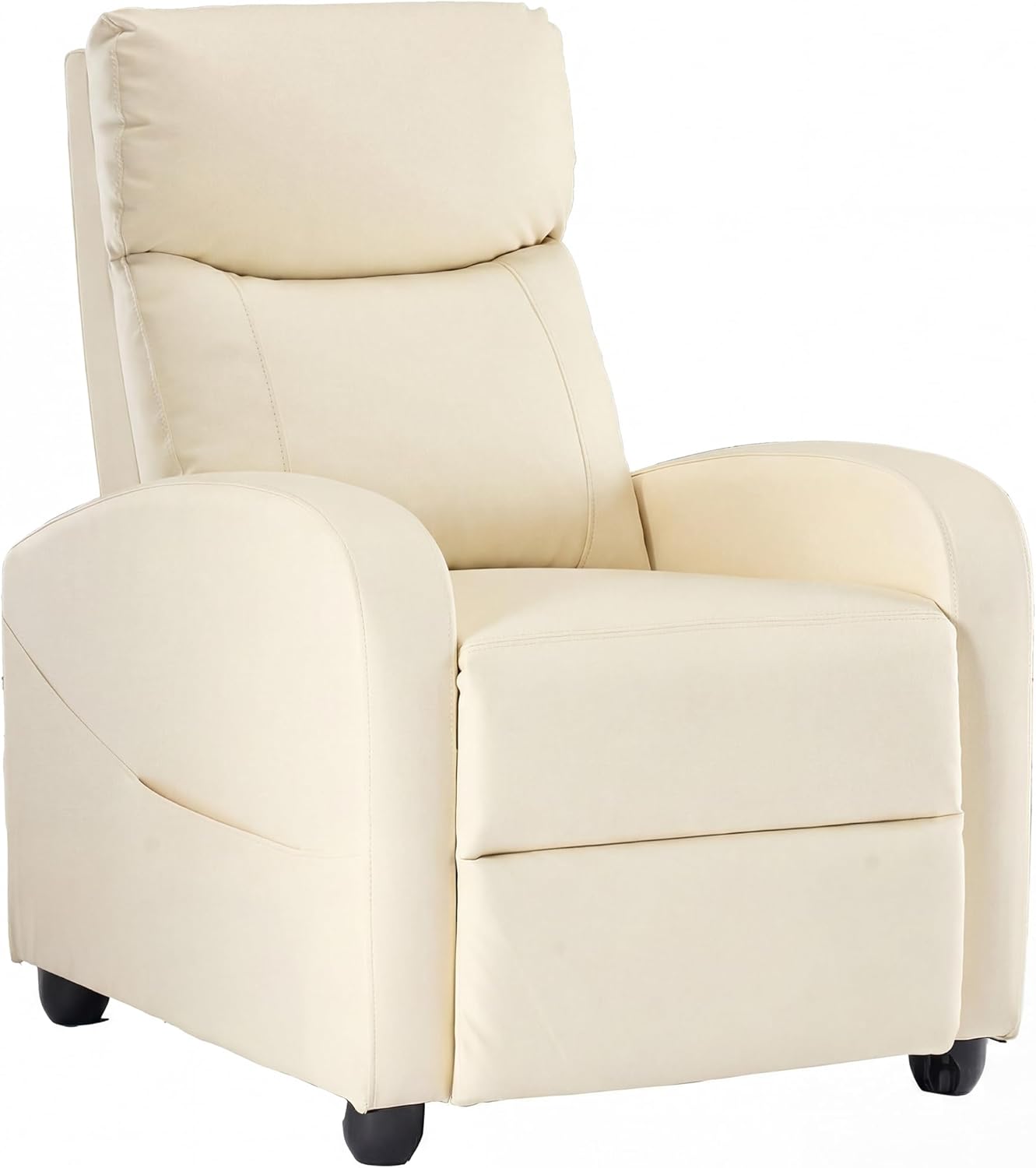 Sweetcrispy Massage Recliner Chair for Adults, Adjustable Home Theater Seating with Lumbar Support for Living Room, Modern Fabric Reclining, Beige