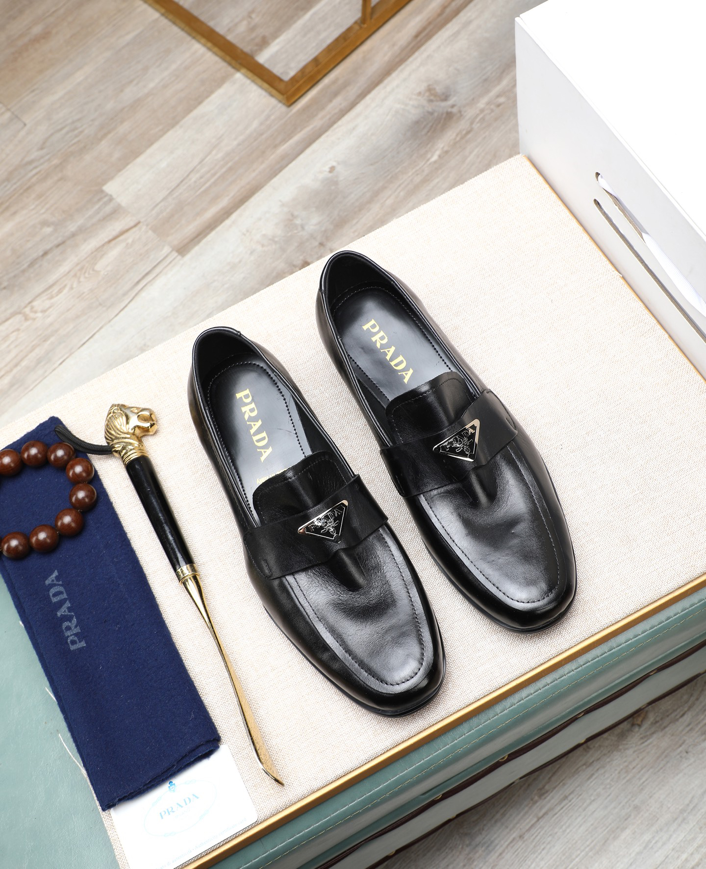 Prada men's leather shoes-61