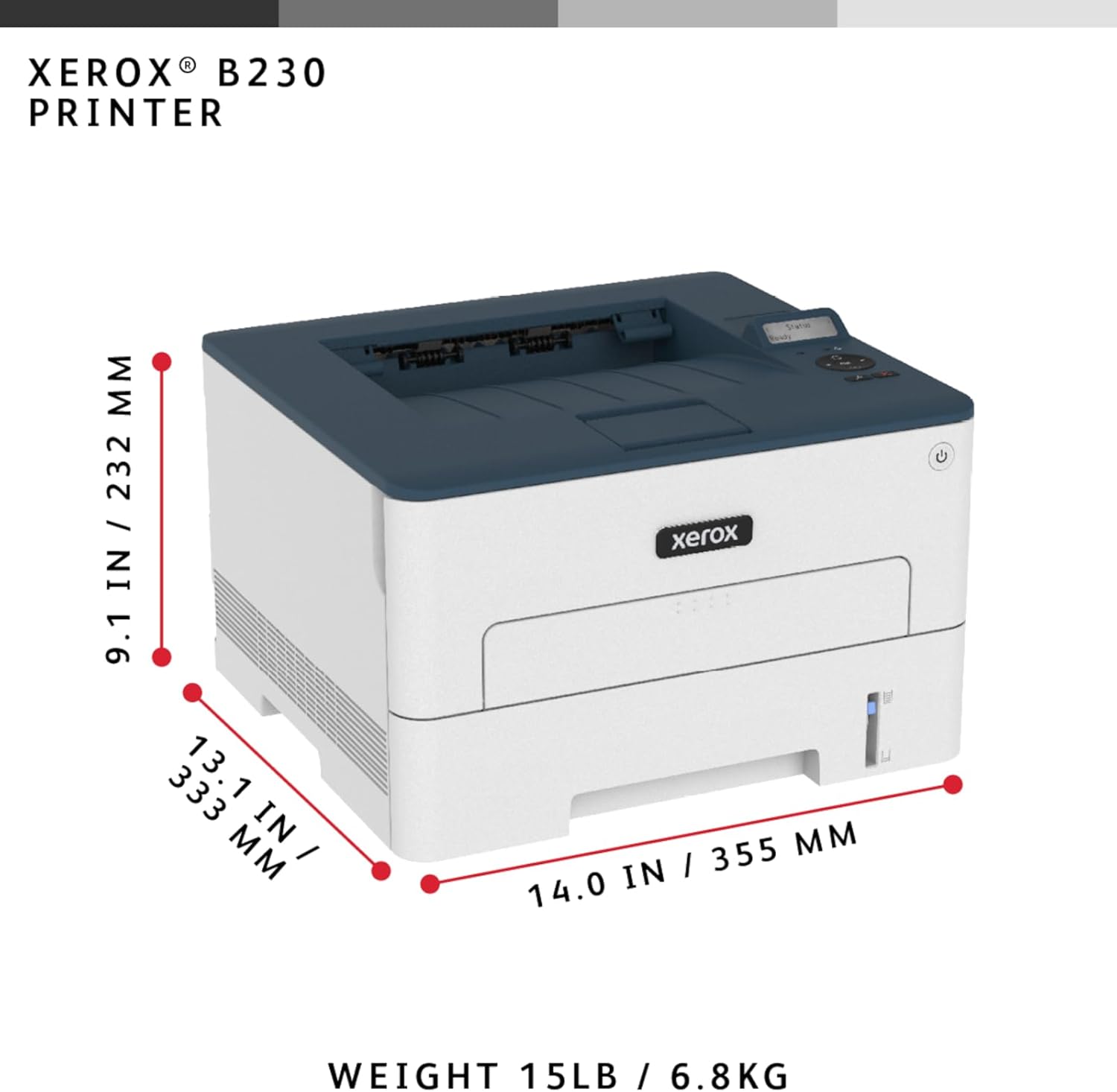 Xerox B230/DNI Printer - 36 ppm Black and White Laser, Wireless