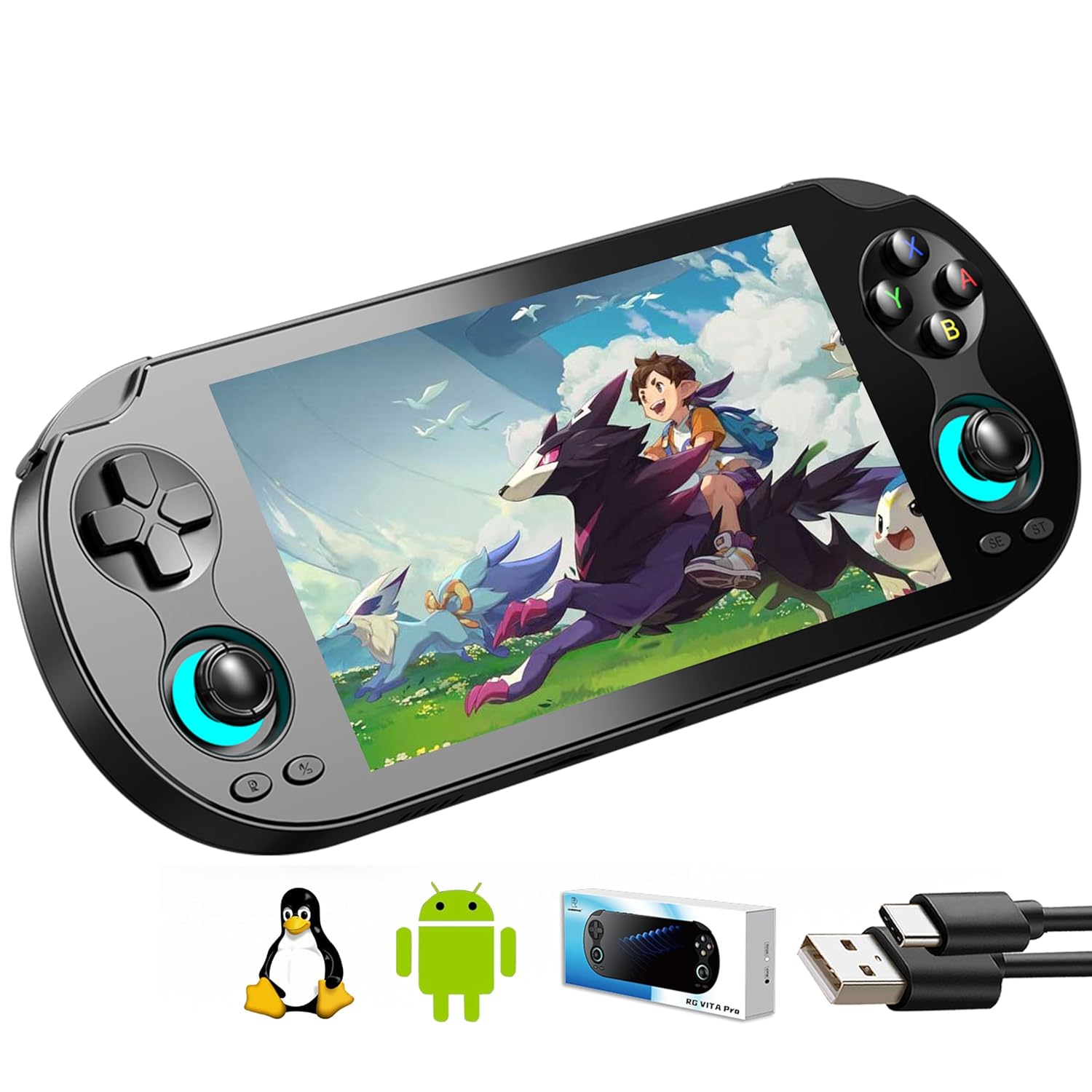 Aivuidbs RG VITA PRO Handheld Game Console RK3576 RGVITA PRO Dual OS Android 14 and Linux System 5.5