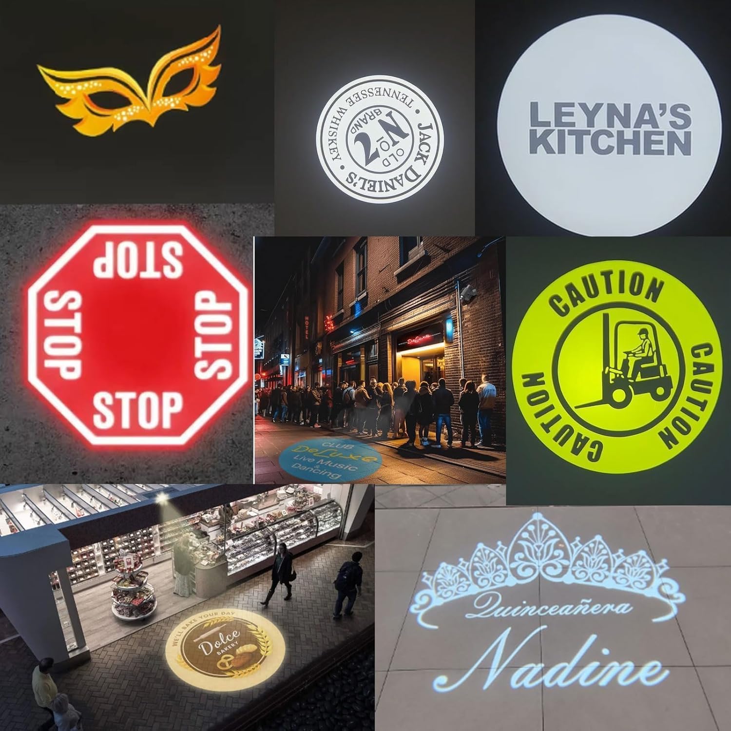 50w Logo Projector for Business Custom GOBO Projectors Rotating Store Floor Personalized Wall Outdoor Waterproof IP67 Image for Shop Advertising,Wedding Stage