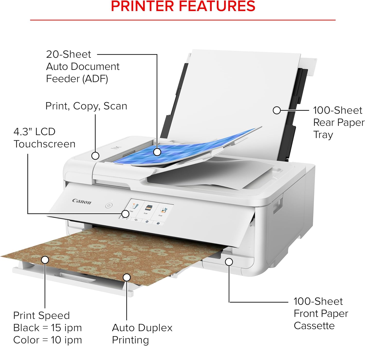 Canon PIXMA TS9521Ca – Wireless Home All-in-One Inkjet Printer