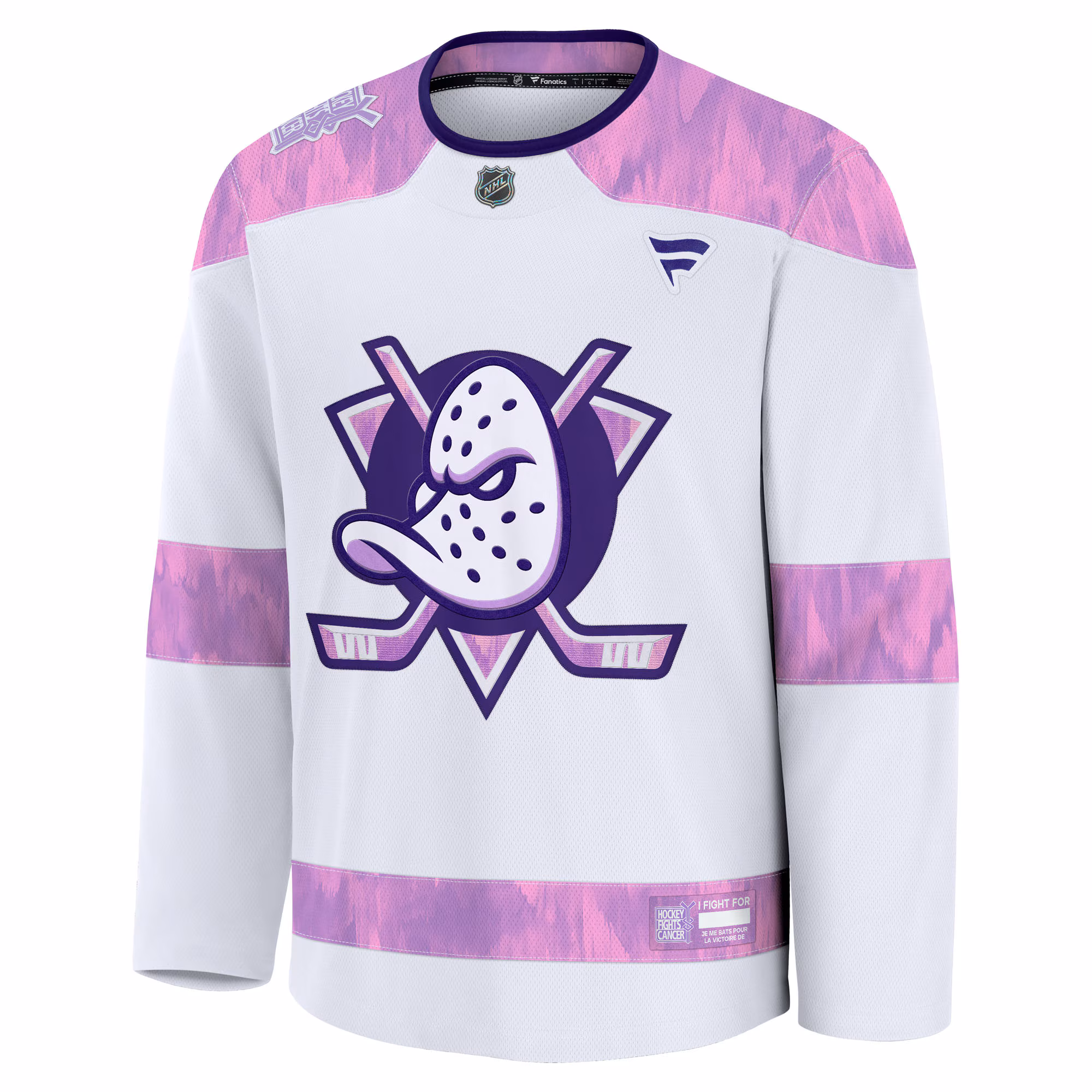 Anaheim Ducks Fanatics Hockey Fights Cancer Survivor Practice Jersey - White