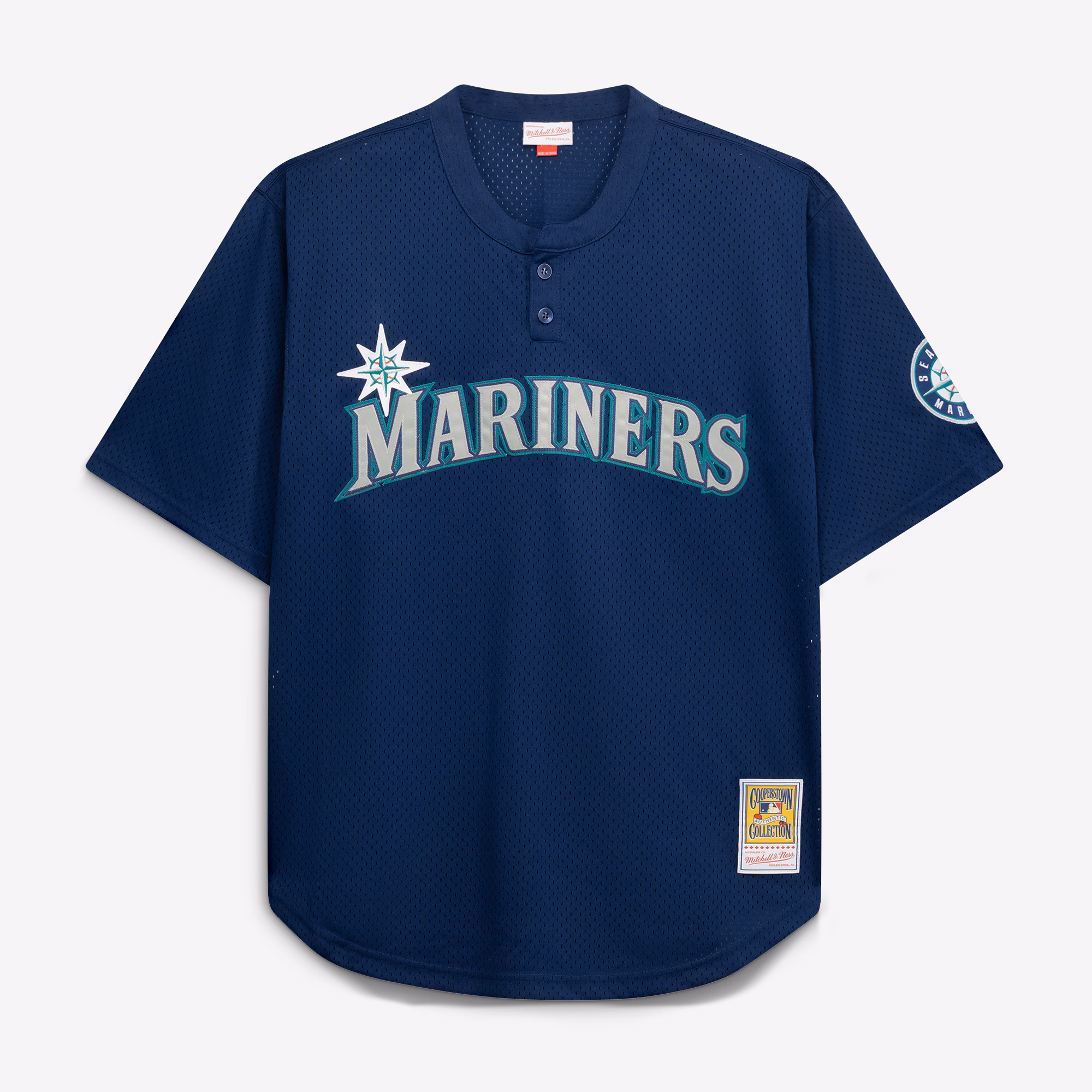 Seattle Mariners Mitchell & Ness Big & Tall Cooperstown Collection Mesh Batting Practice Jersey - Navy