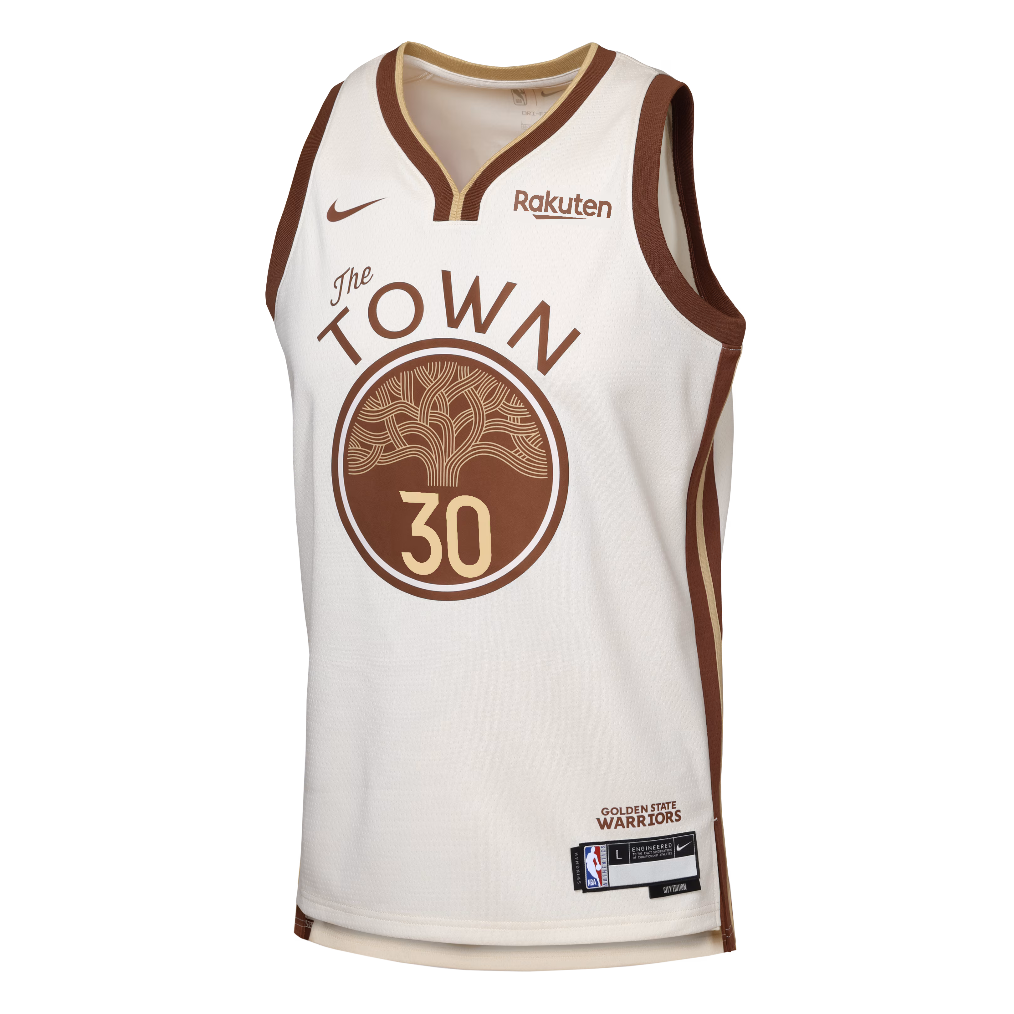 Stephen Curry Golden State Warriors Nike Youth Swingman Finished Badge Player Jersey - City Edition - Tan