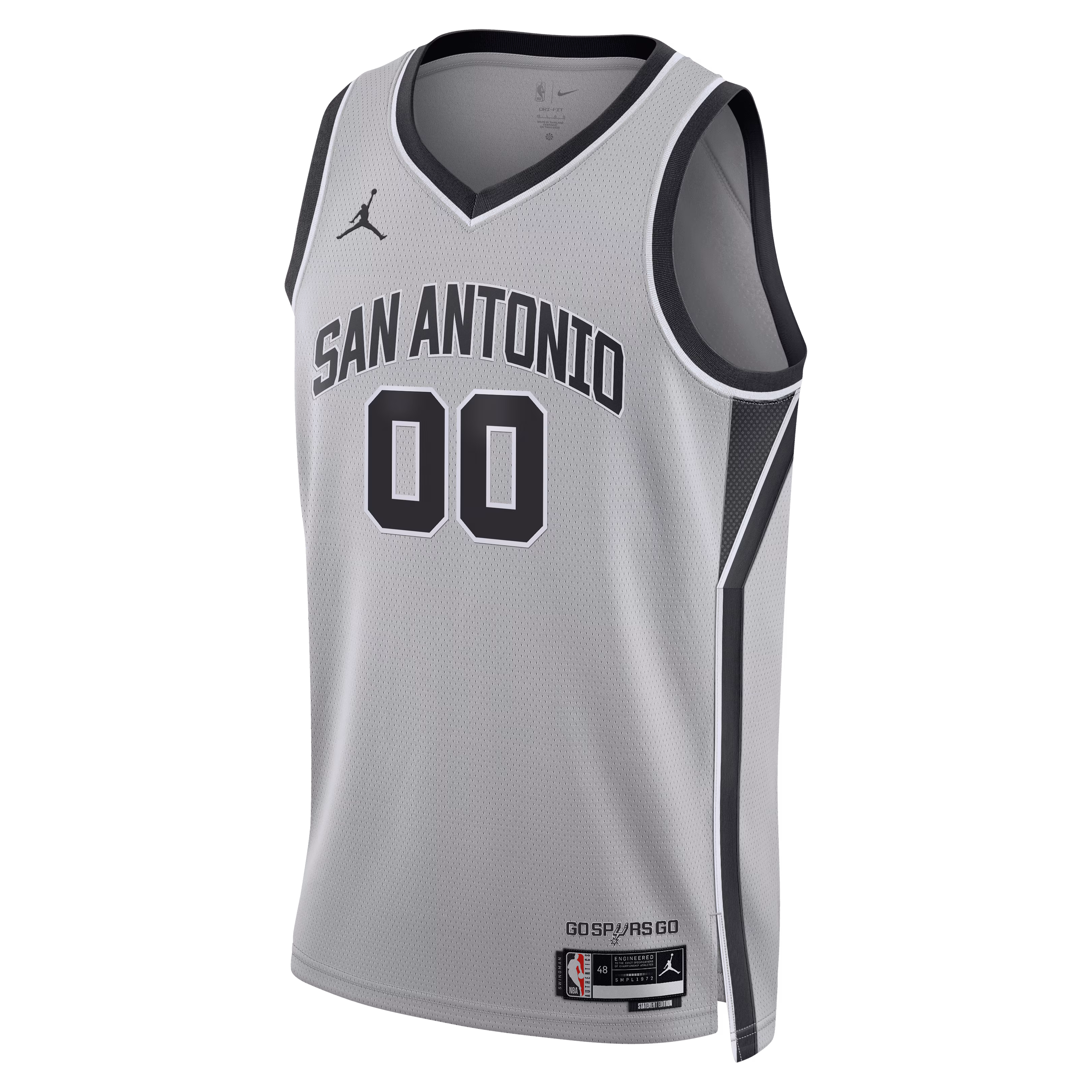 San Antonio Spurs Jordan Brand Unisex 2026 NBA Finals Patch Swingman Custom Jersey - Statement Edition - Silver