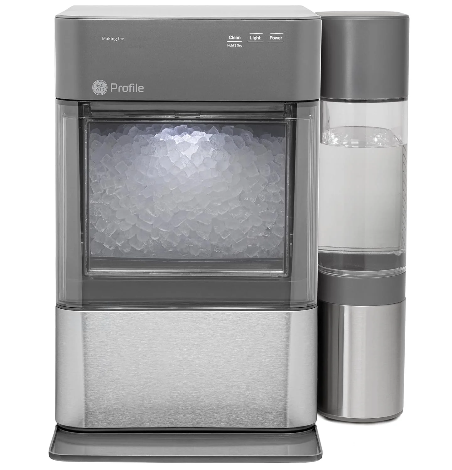 Countertop Nugget Ice Maker with Side Tank | Ice Machine with WiFi Connectivity | Smart Home Kitchen Essentials | Stainless Steel