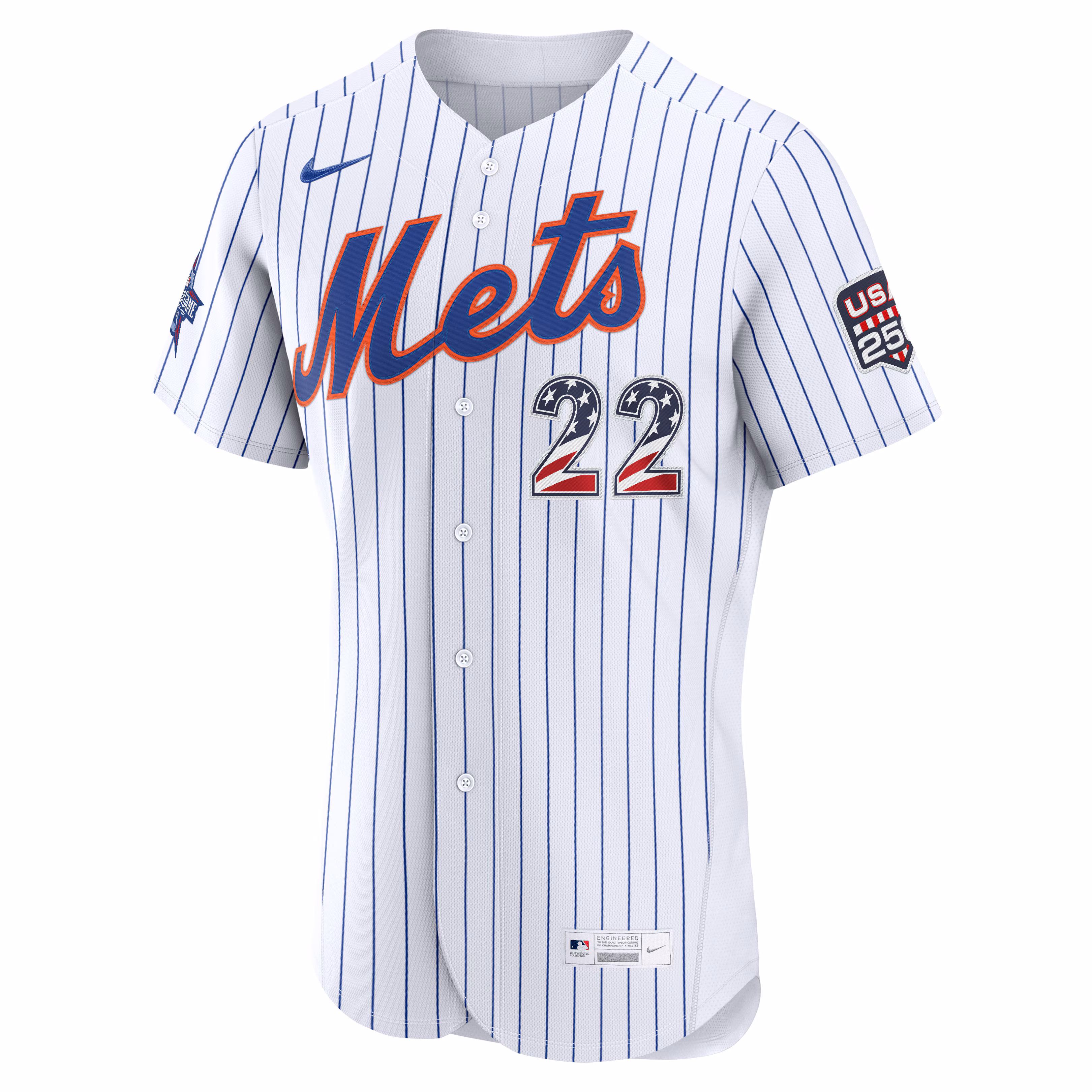 2026 All-Star Edition Stars & Stripes New York Mets Juan Soto Nike White Authentic Jersey