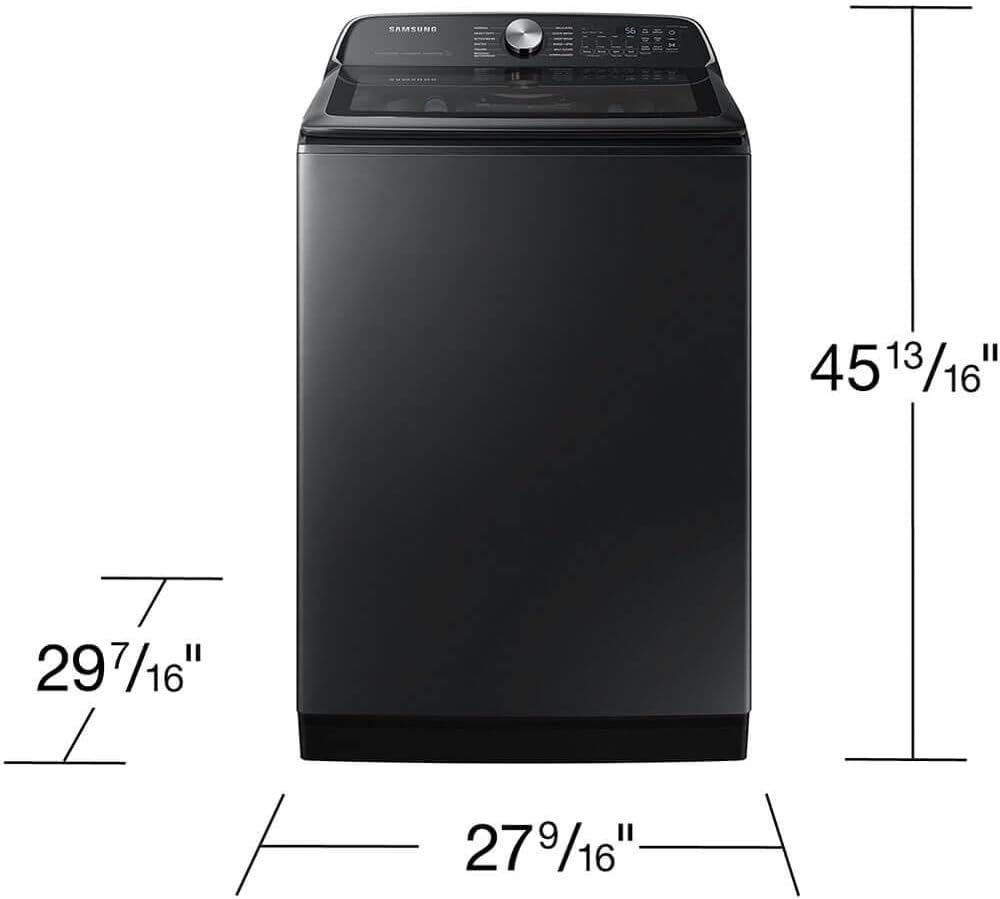 Samsung 5.5 cu. ft. Extra-Large Capacity Smart Top Load Washer with Super Speed Wash, Brushed Black, WA55CG7100AVUS