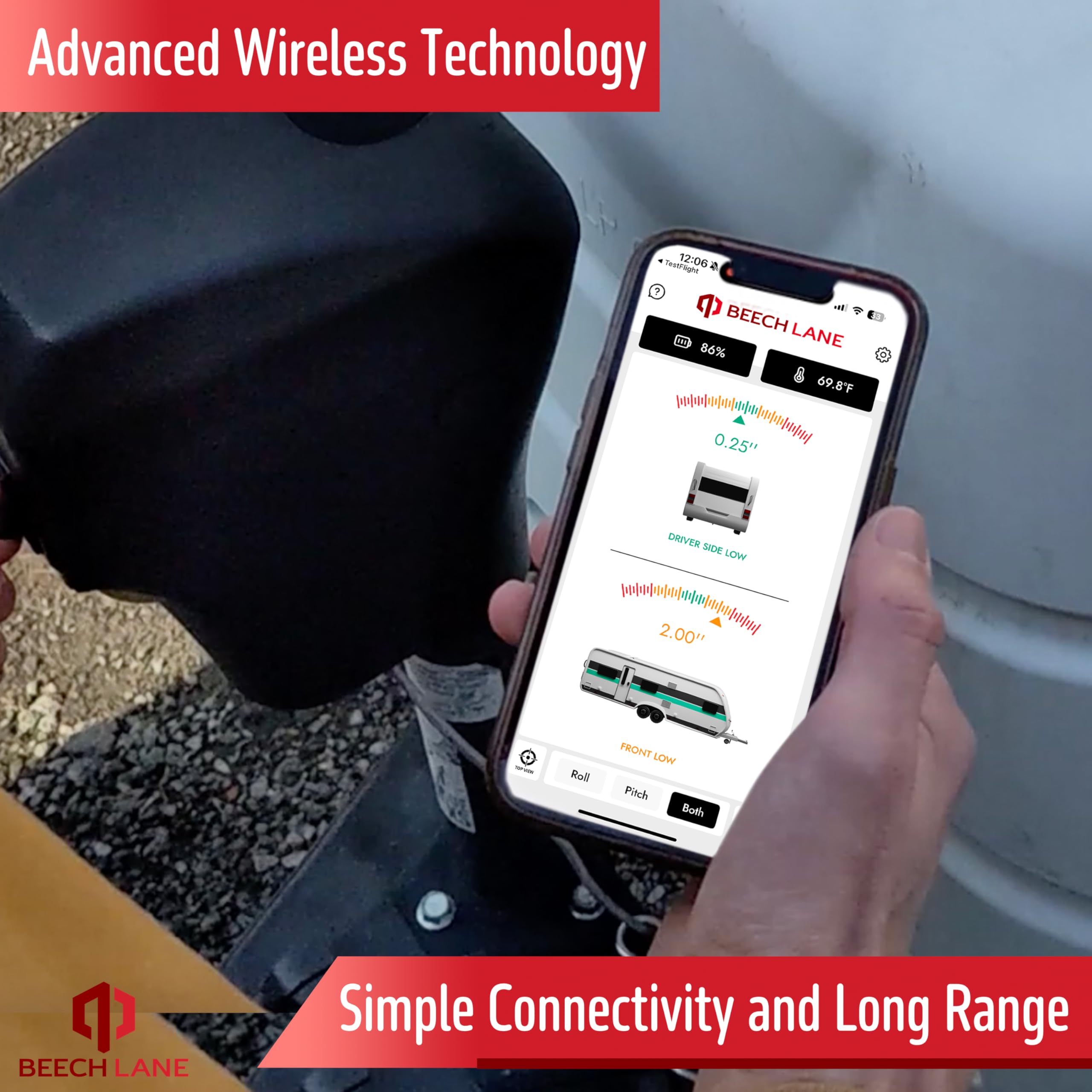 BEECH LANE Wireless RV Leveling System with Smartphone App