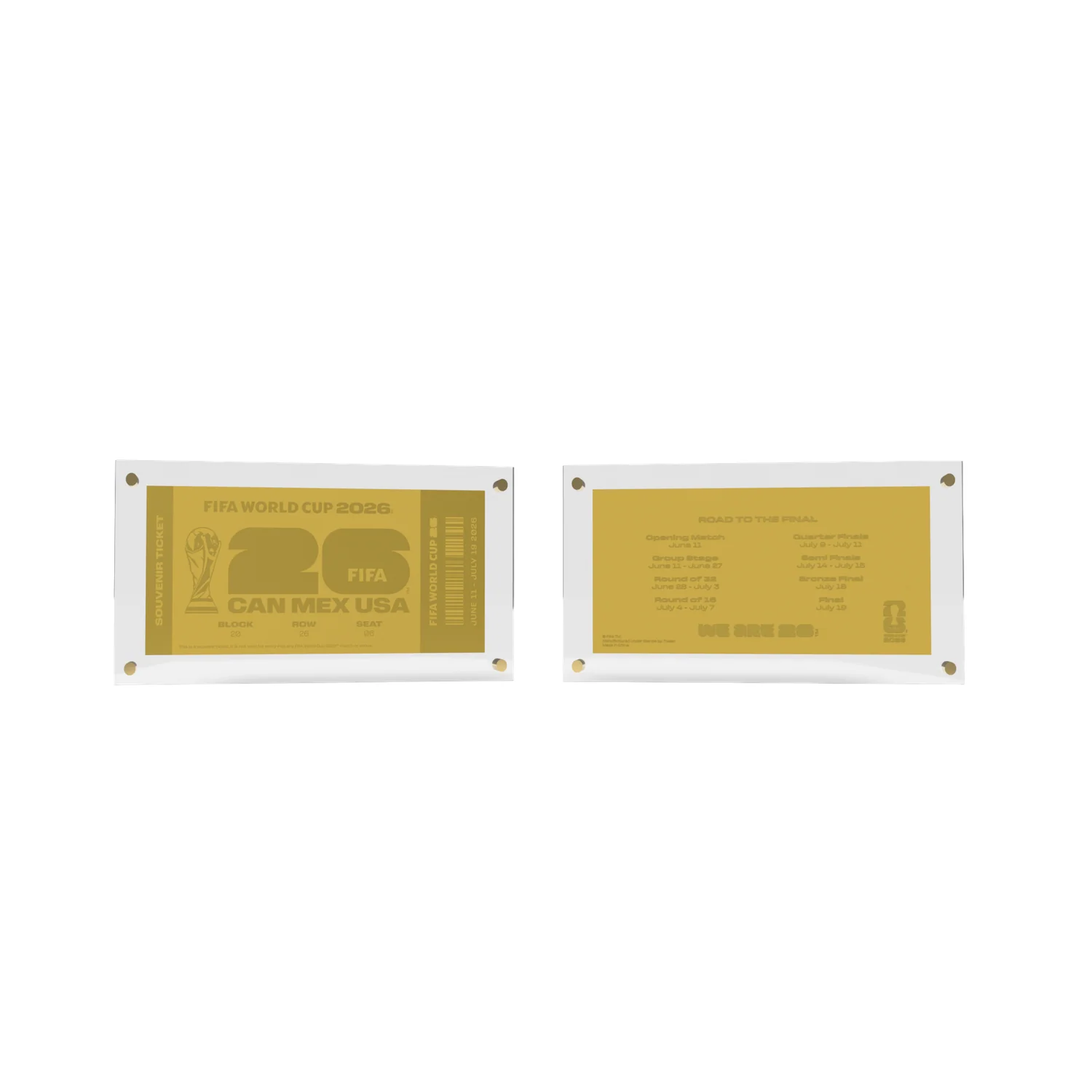 FIFA World Cup 2026™ Gold Metal Replica Ticket