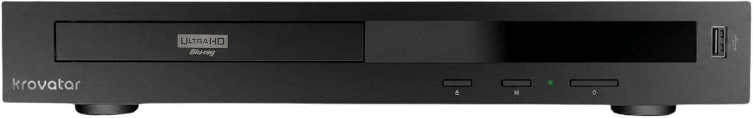 Krovatar 4K UHD Blu-ray Player with Dolby Vision and HDR10+, Bluetooth Function and HDMI Cable Included in. Support 2K Blu-ray,3D Blu-ray,4K upscaling,UHD Blu-ray,SACD,DVD,CD Playback