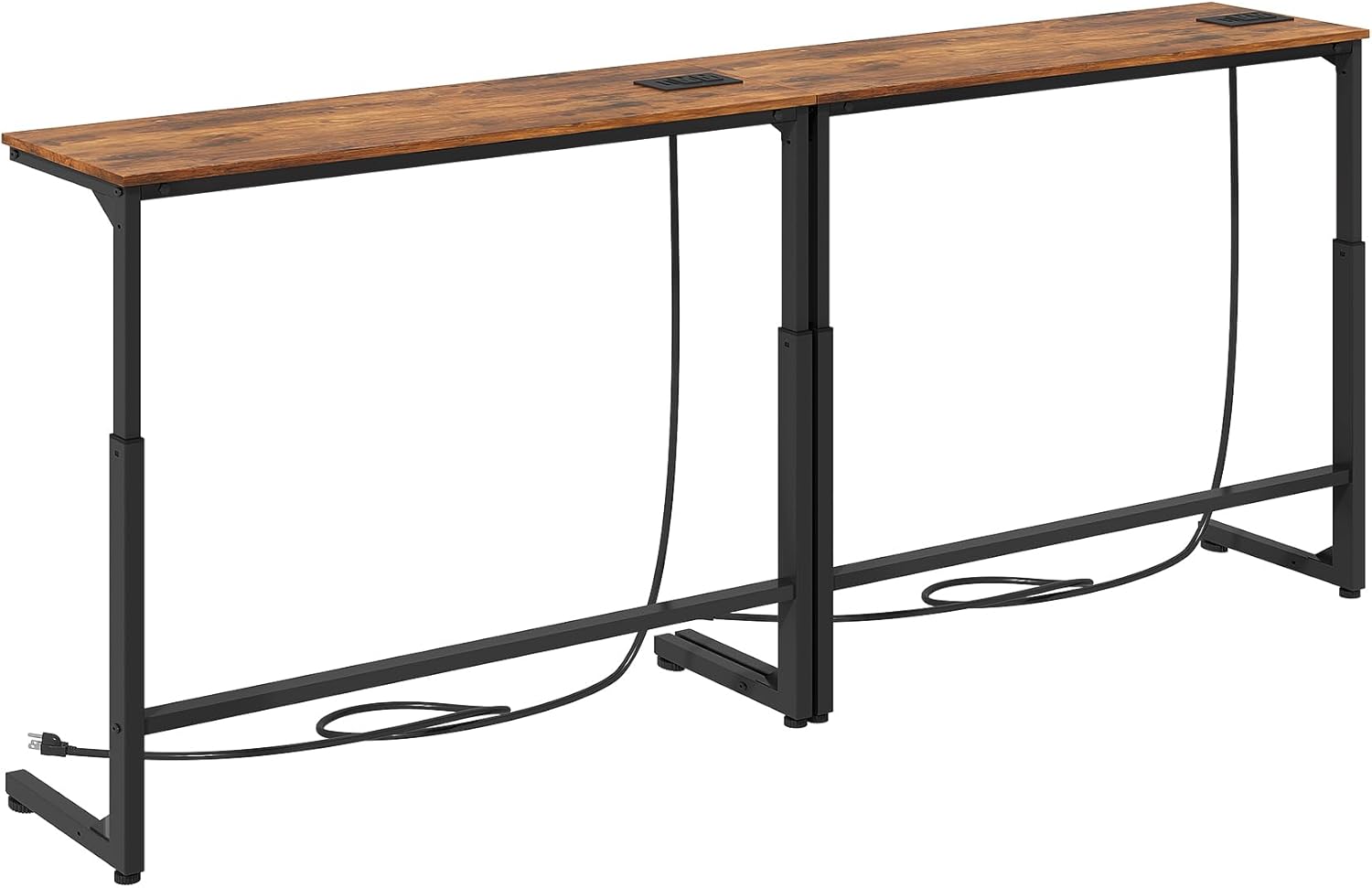 Kitstorack 2-Pack Rustic Brown Console Table, 7.9