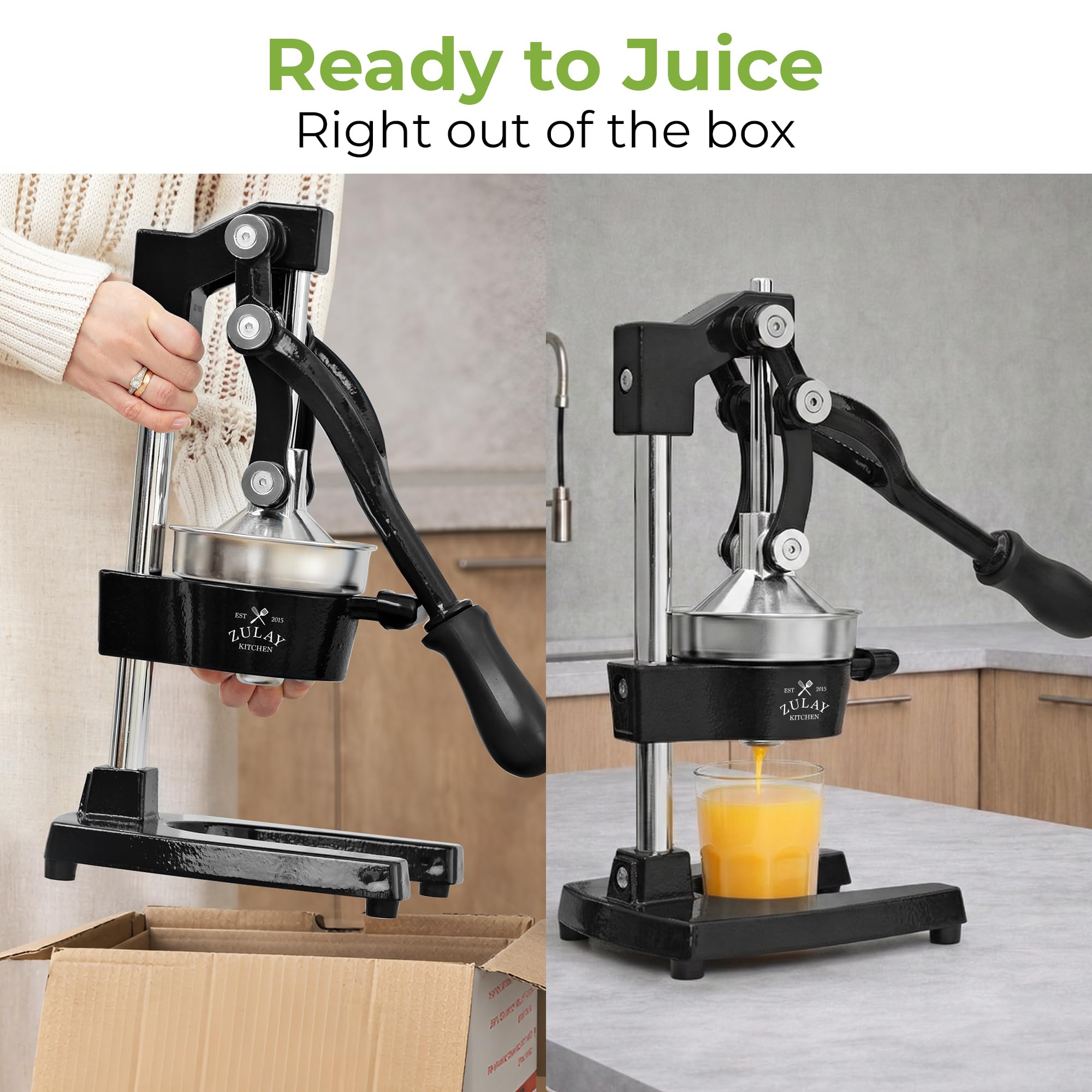 ZULAY KITCHEN Cast Iron Juicer - Heavy-Duty Manual Citrus Press