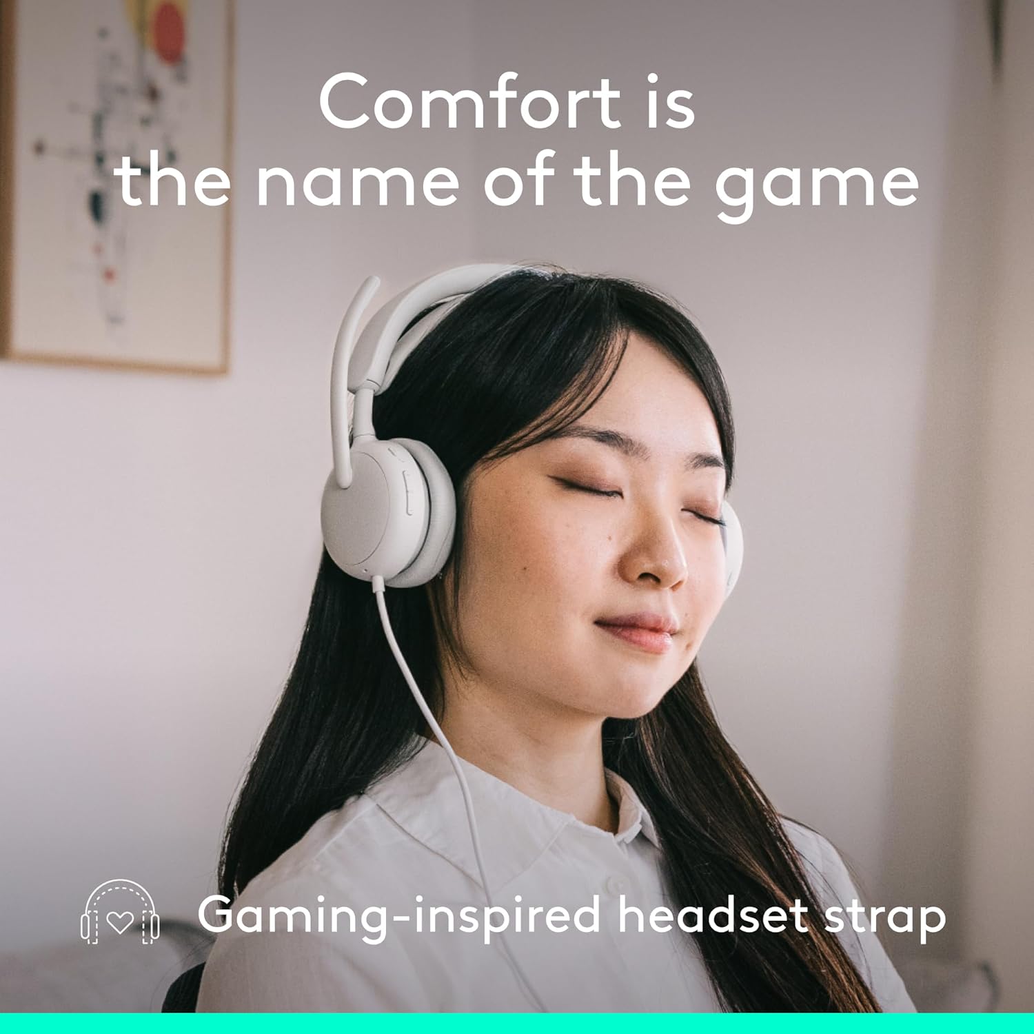 Logitech Zone Wired 2 - Noise-Canceling Headset with Adaptive Hybrid ANC, USB-C with USB-A Adapter - Off-White