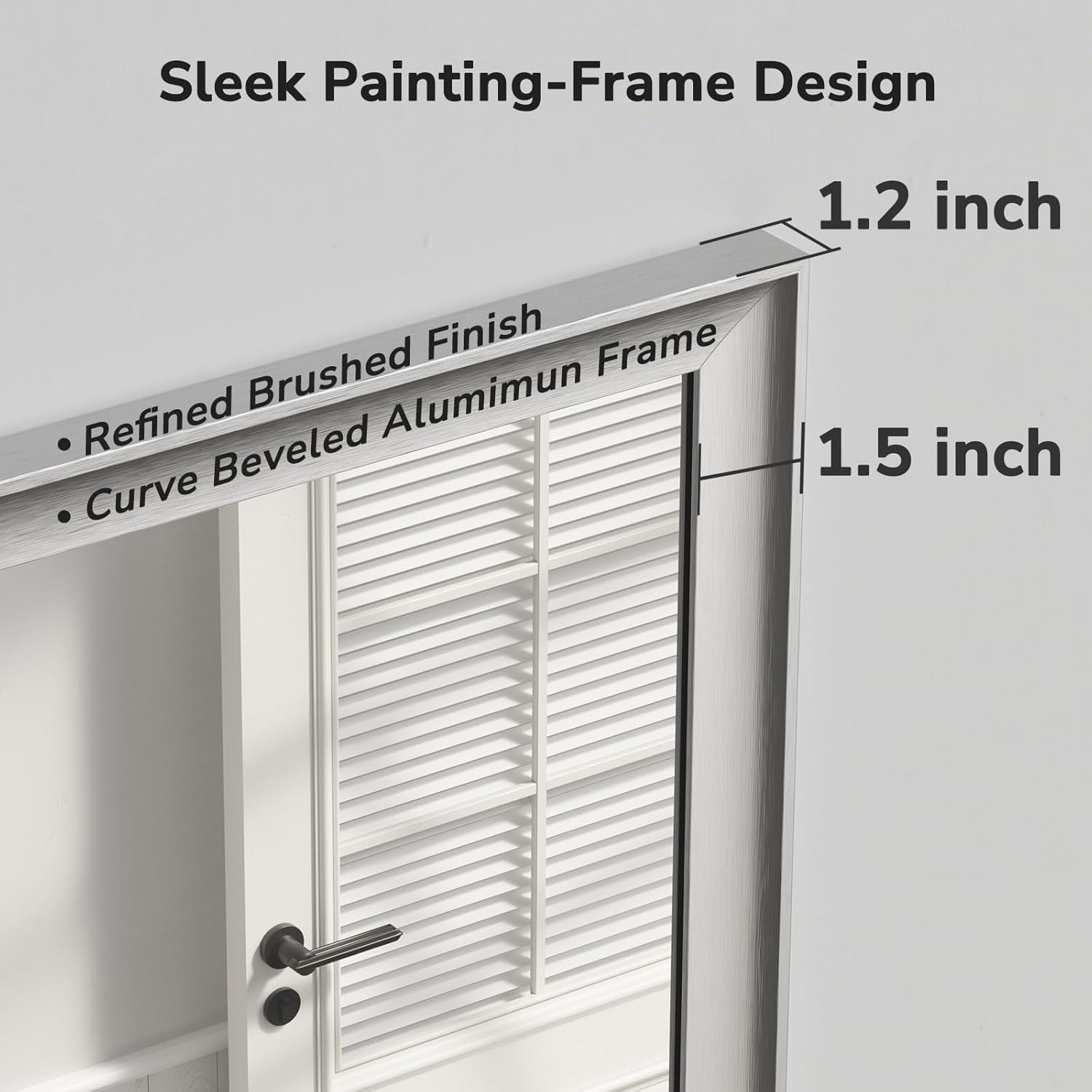 USHOWER 2 Pack Brushed Nickel Bathroom Mirrors for Over Sink 24x36 Inch, Metal Framed Rectangle Vanity Mirror for Wall, Bedroom, Living Room, Entryway, Anti-Rust, HD Tempered Glass,Horizontal/Vertical