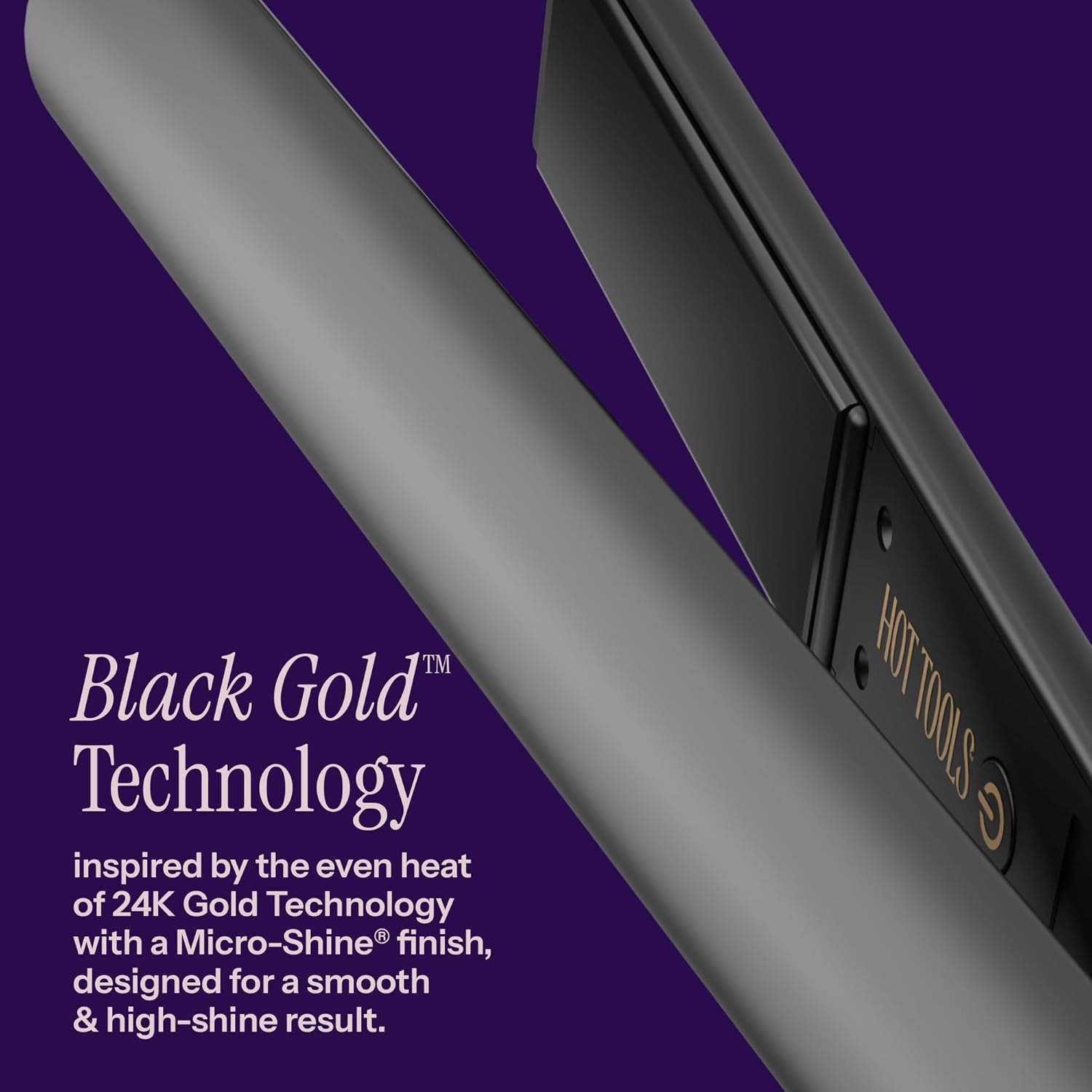 HOT TOOLS Pro Artist Black Gold Ionic 1 Inch Flat Iron - Use as Straightener for Sleek Straight Hair or Use Rounded Edges for Shiny Curls and Waves, Stylist-Preferred Styles