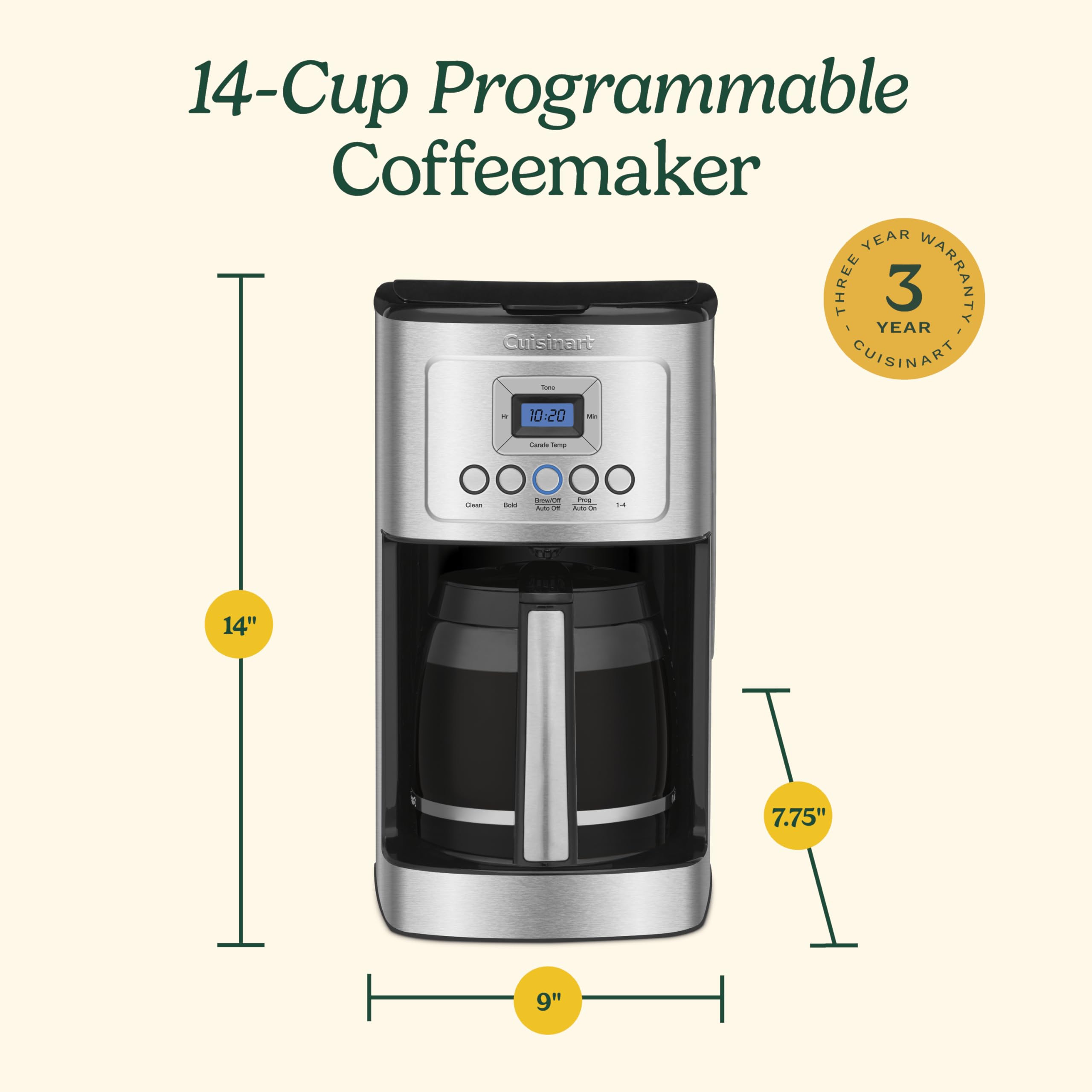 CUISINART 14-Cup Programmable Coffee Maker with Brew Strength Control