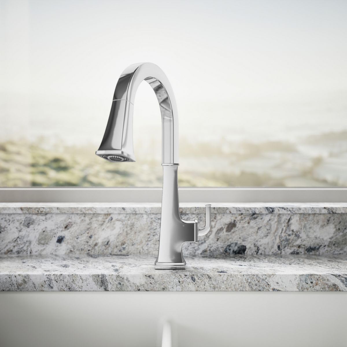 Kohler 23832-WB-CP Riff Voice-Activated Sink, Touchless Kitchen Faucet with Pull Down Sprayer, Polished Chrome