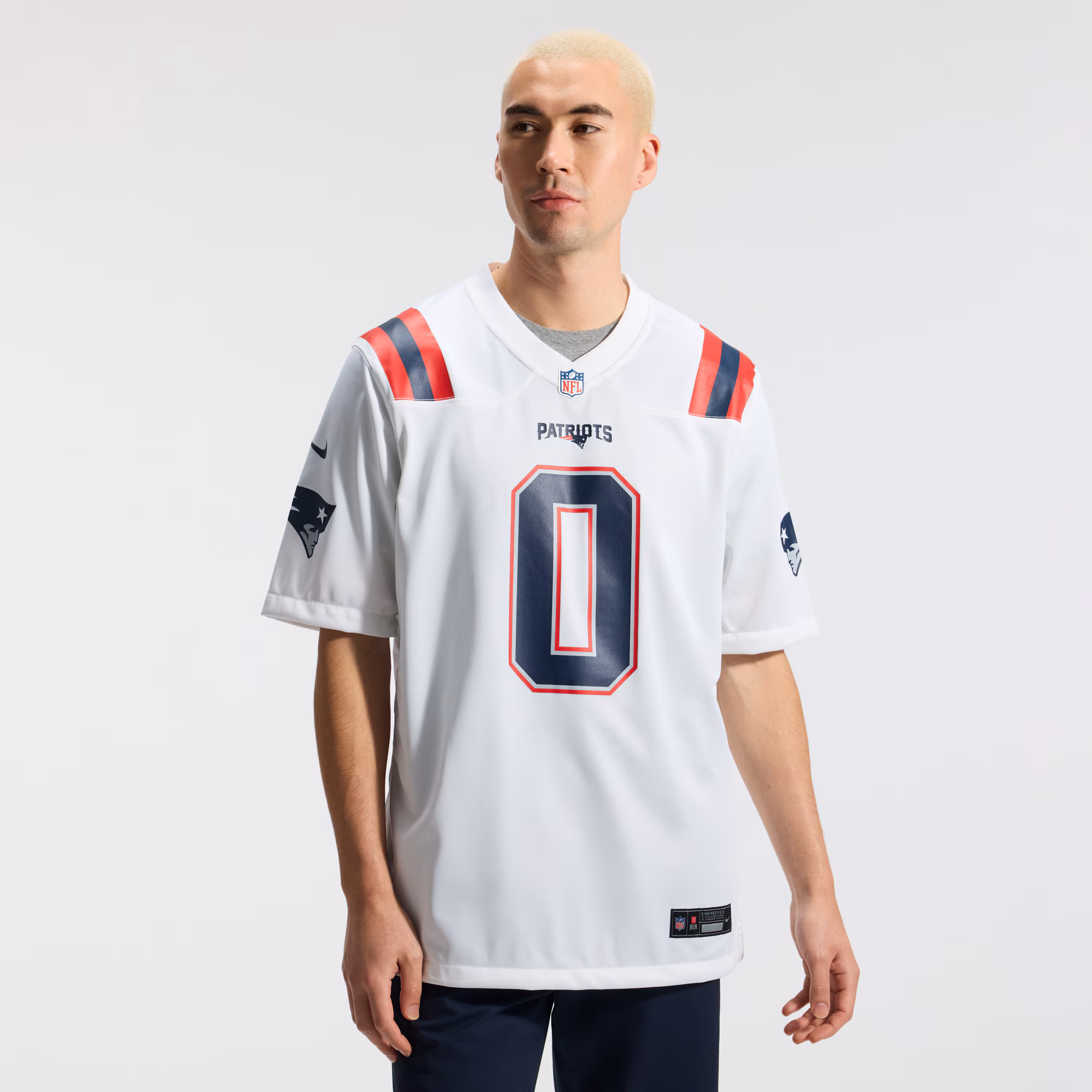 Christian Gonzalez New England Patriots Nike Game Jersey - White