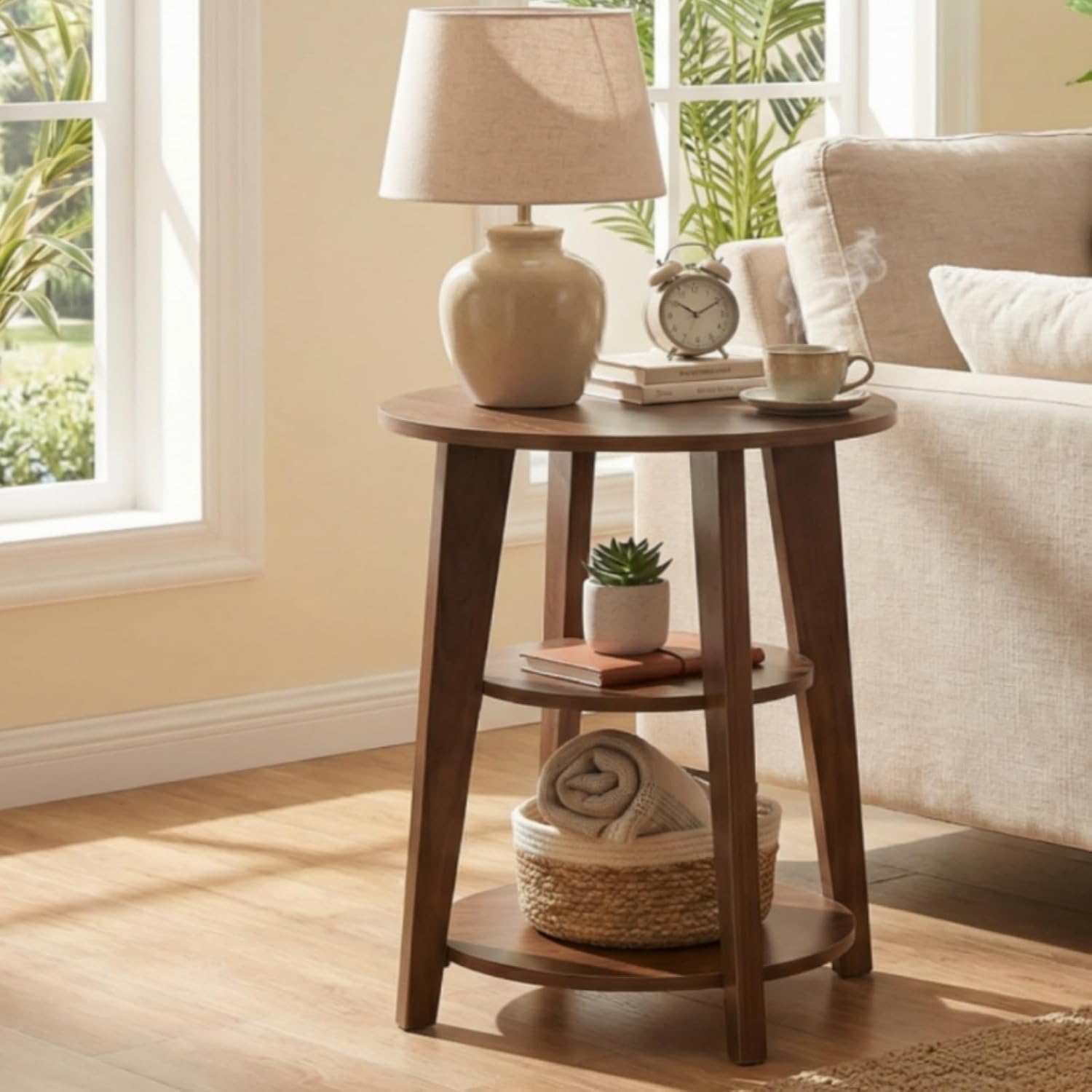 3-Tier Round Side Table - 23.6