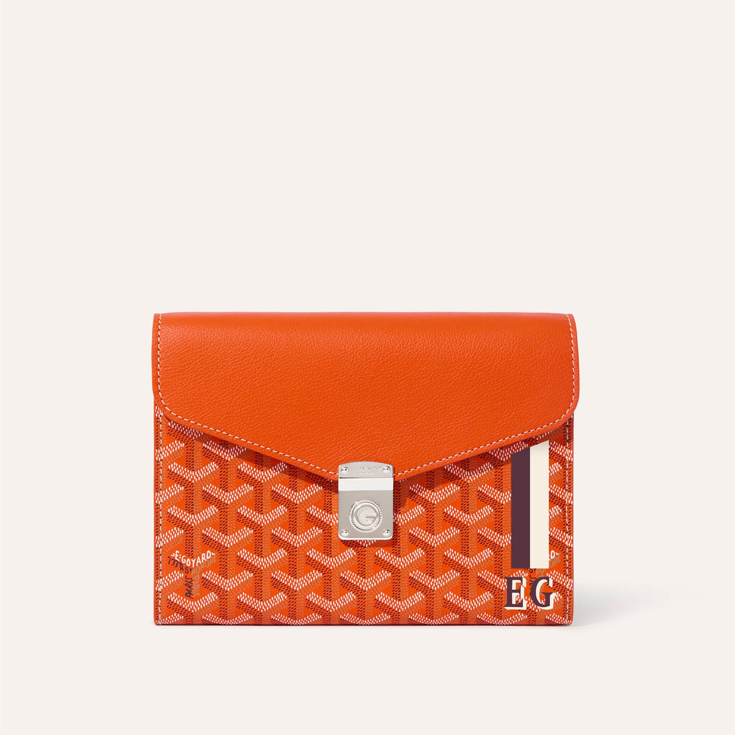 Chypre Wallet-Pouch Stripes and Initials